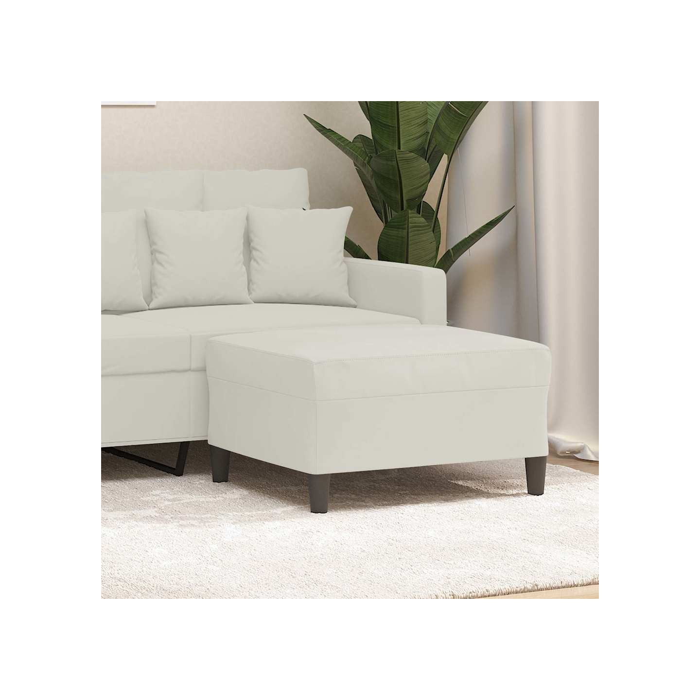 Repose-pied Crème 70x55x41 cm Velours