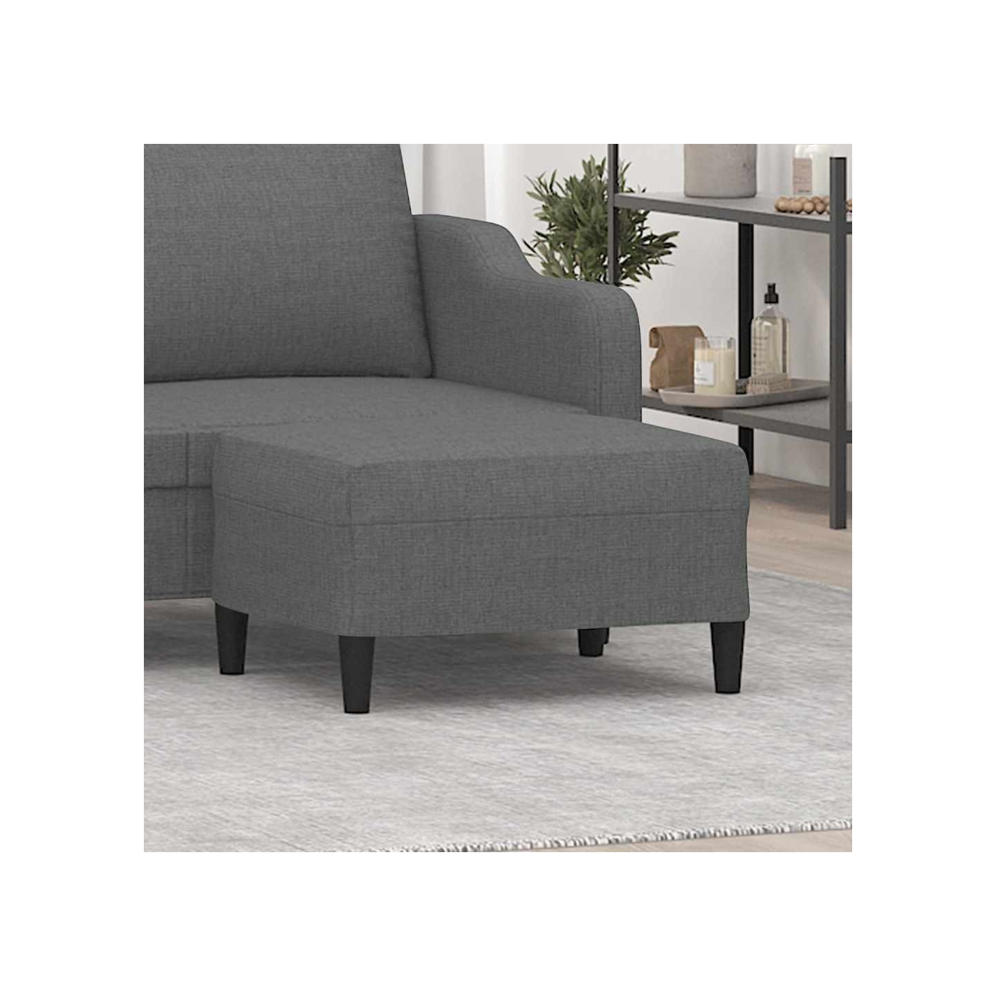 Repose-pied Gris foncé 70x55x41 cm Tissu