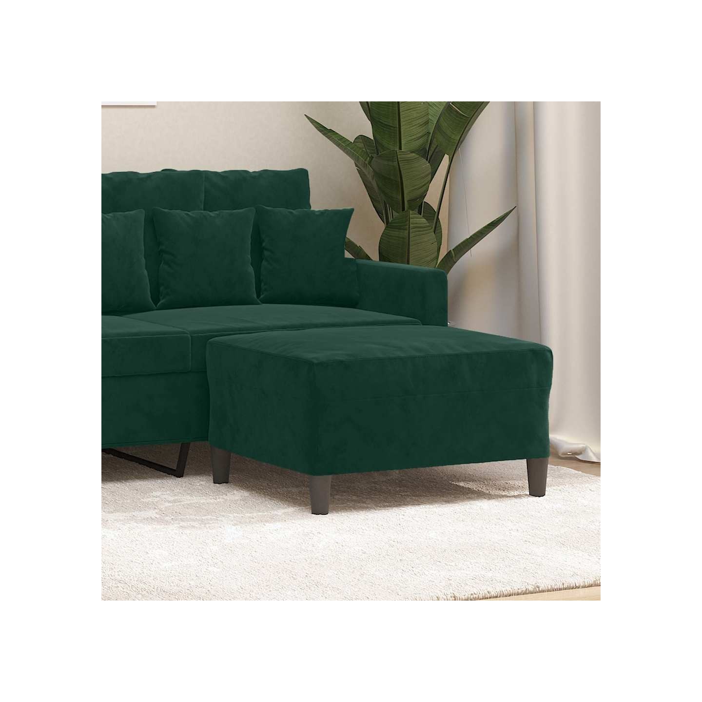 Repose-pied Vert foncé 70x55x41 cm Velours