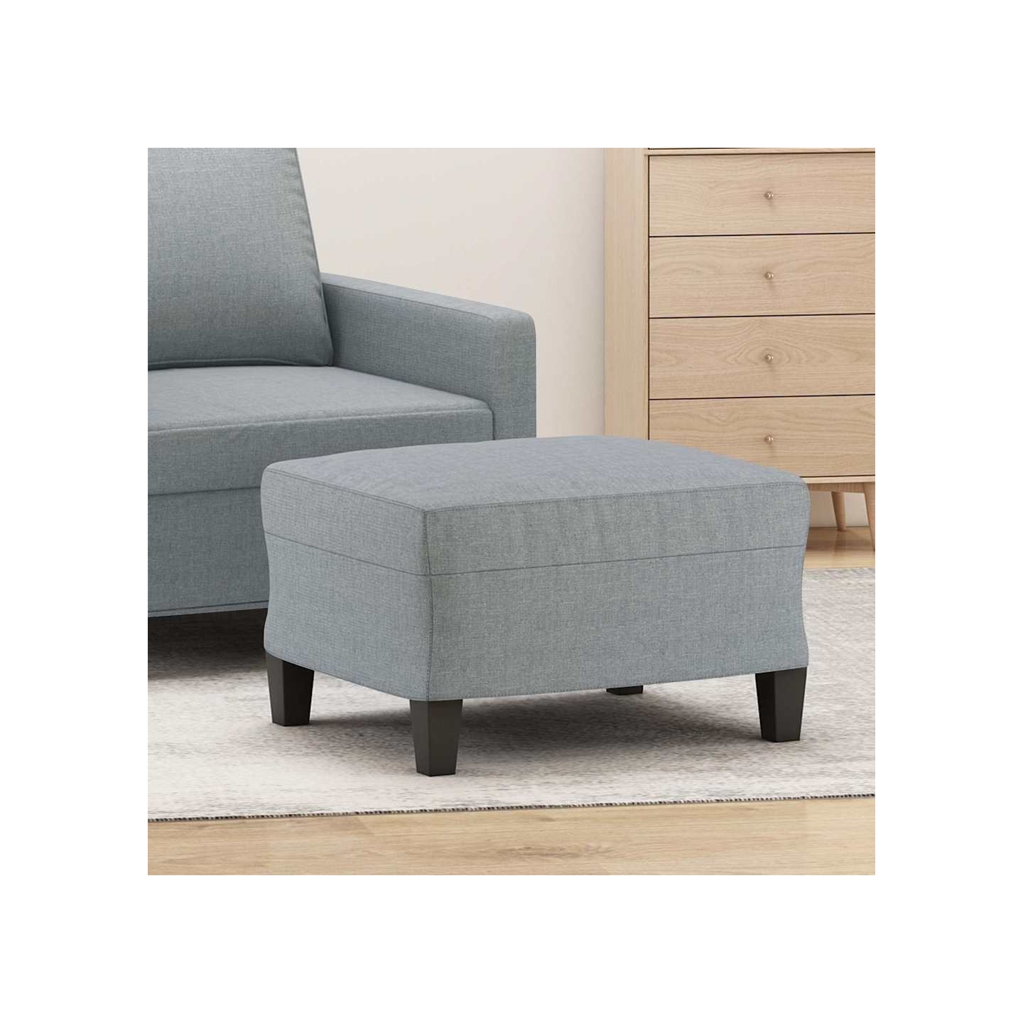 Repose-pied Gris clair 60x50x41 cm Tissu