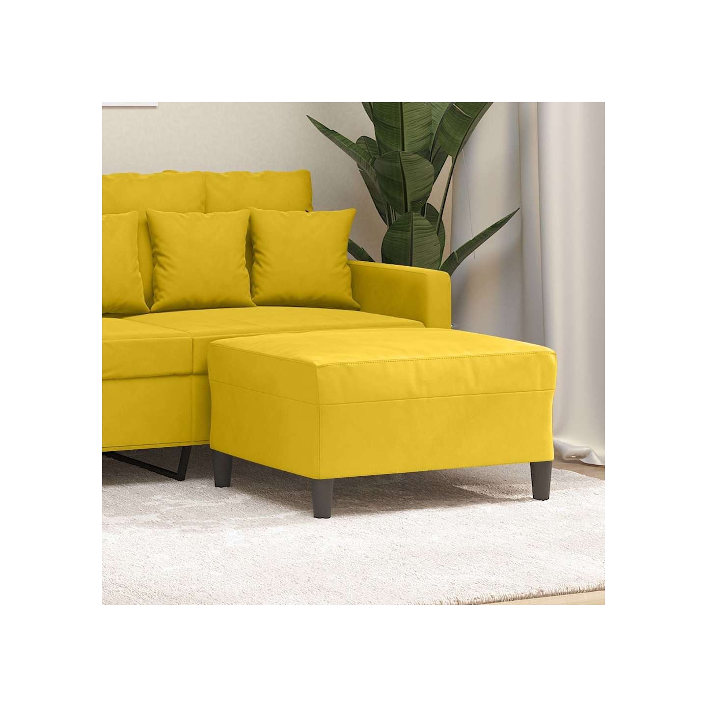 Repose-pied Jaune 70x55x41 cm Velours
