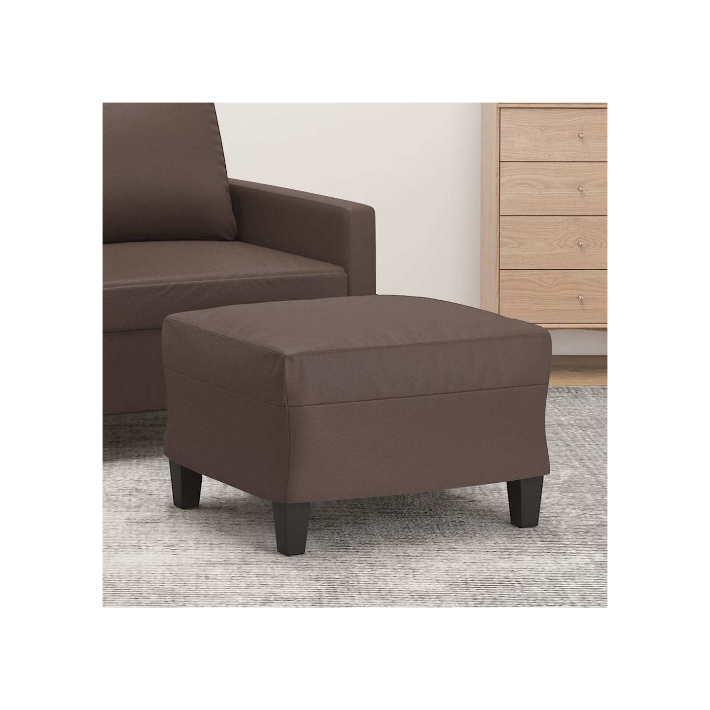 Repose-pied Marron 60x50x41 cm Similicuir