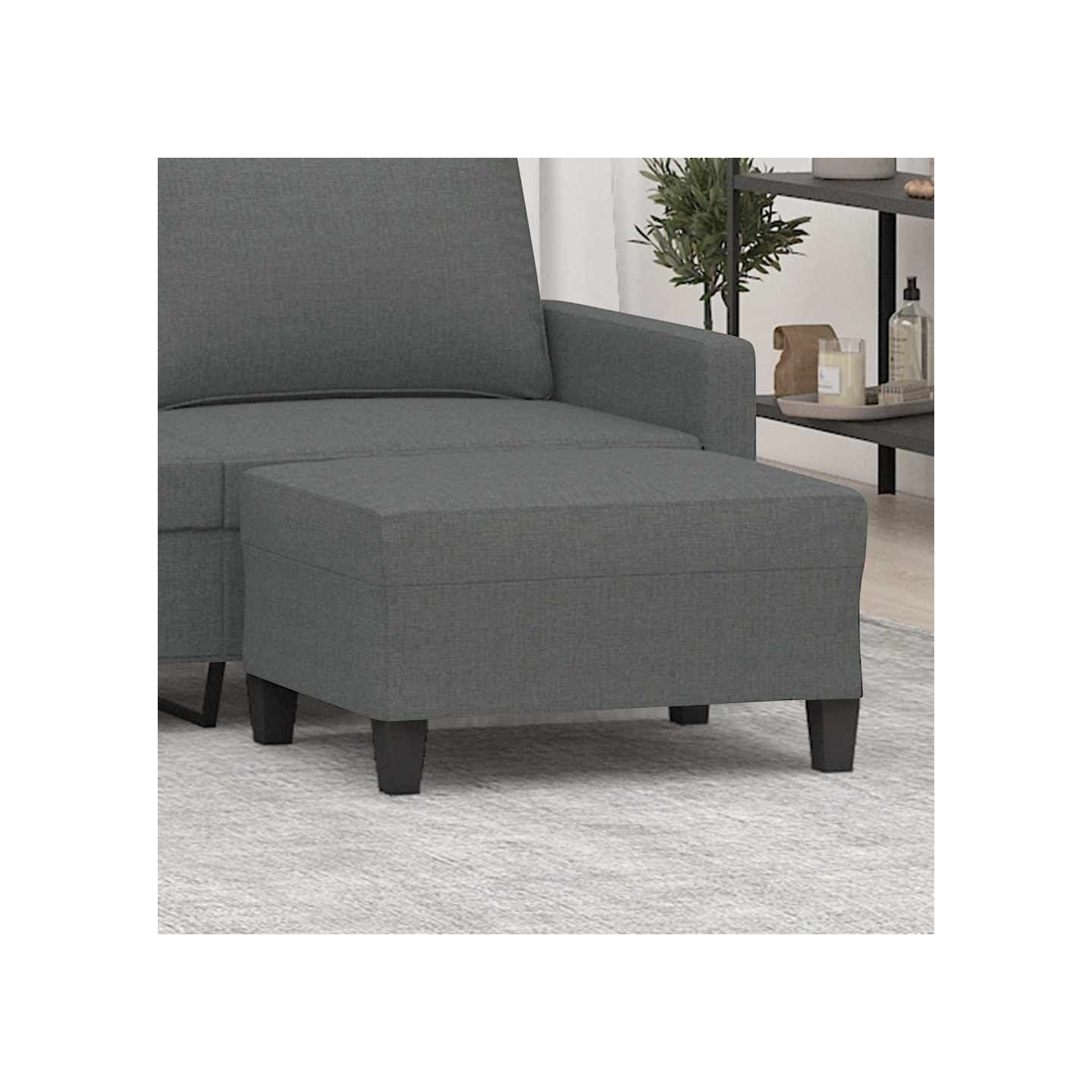 Repose-pied Gris foncé 70x55x41 cm Tissu