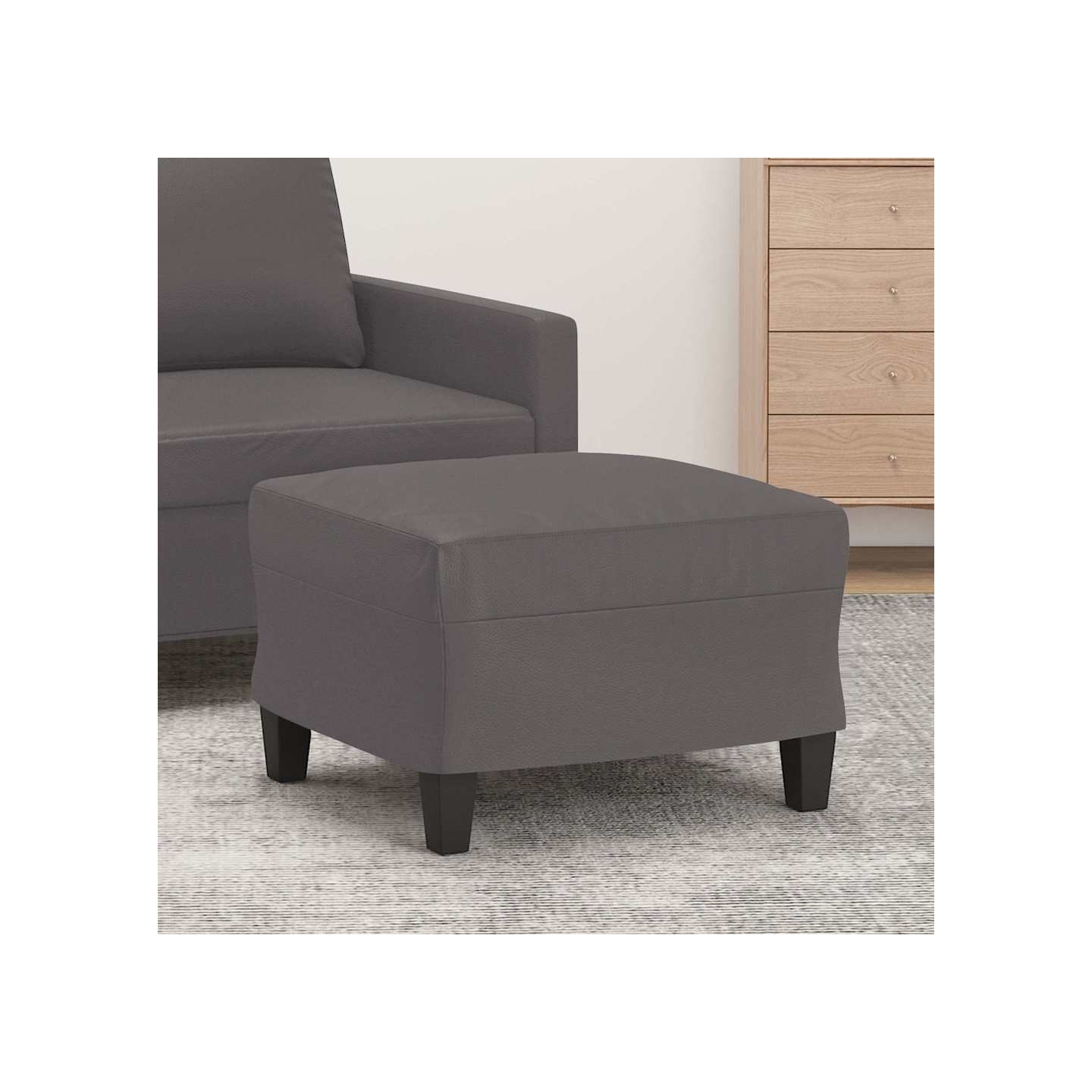 Repose-pied Gris 60x50x41 cm Similicuir