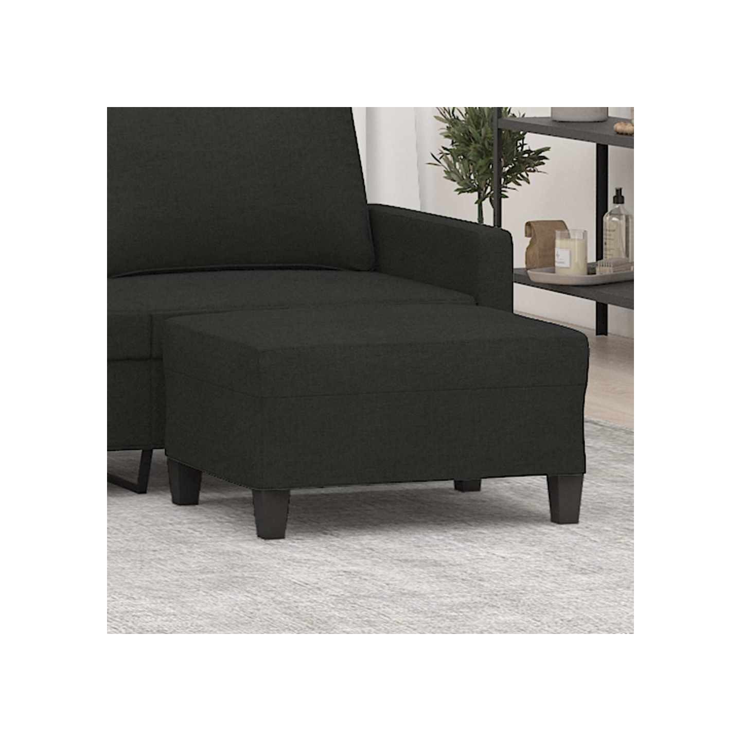 Repose-pied Noir 70x55x41 cm Tissu