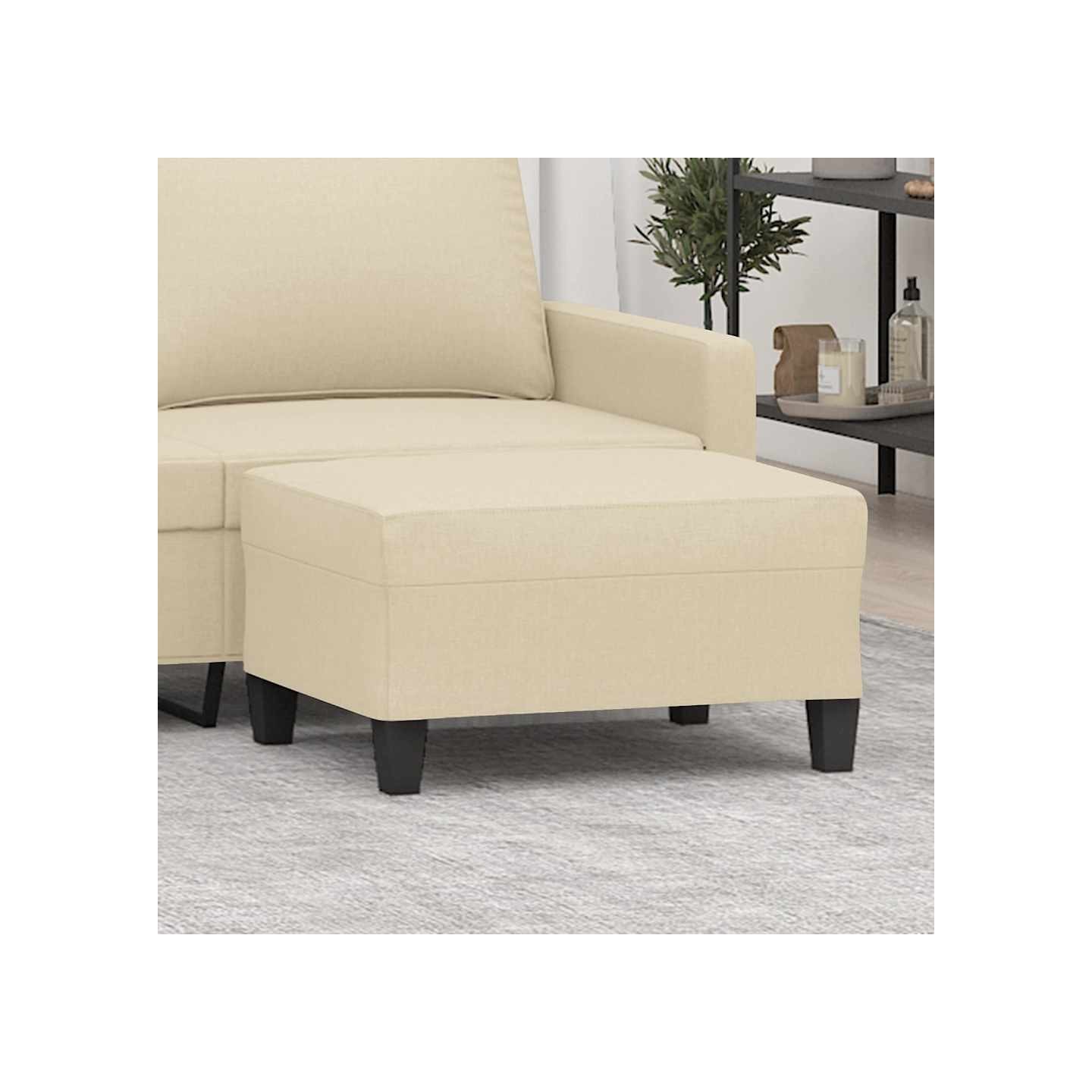 Repose-pied Crème 70x55x41 cm Tissu
