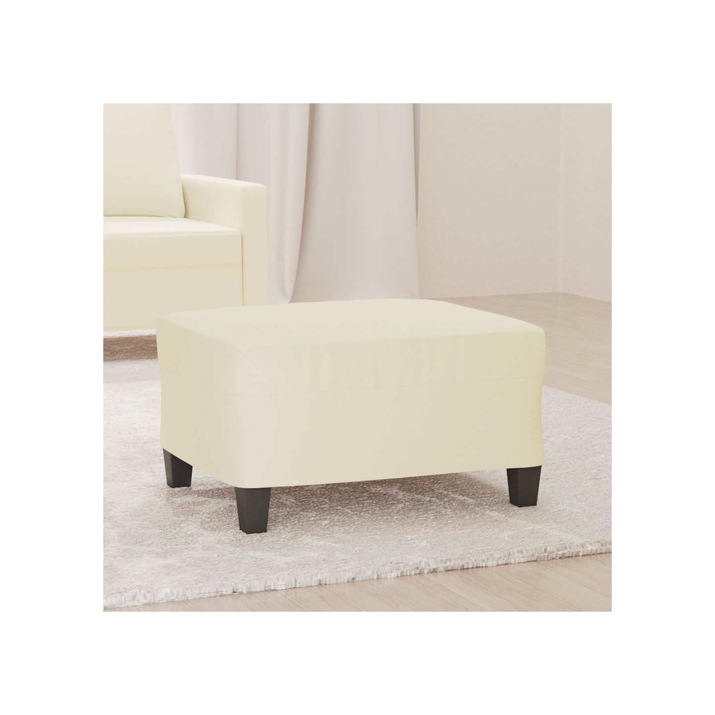 Repose-pied Crème 70x55x41 cm Similicuir