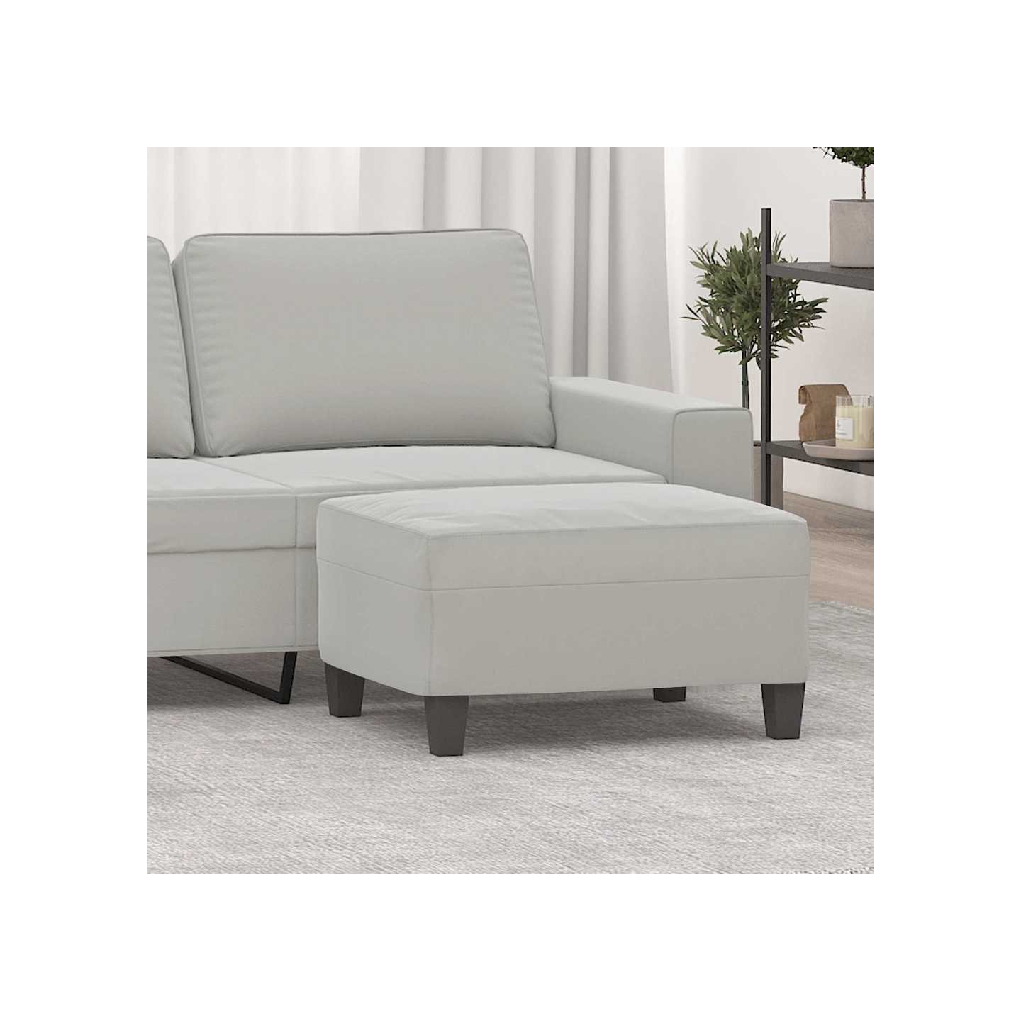 Repose-pied Gris clair 70x55x41 cm Tissu microfibre
