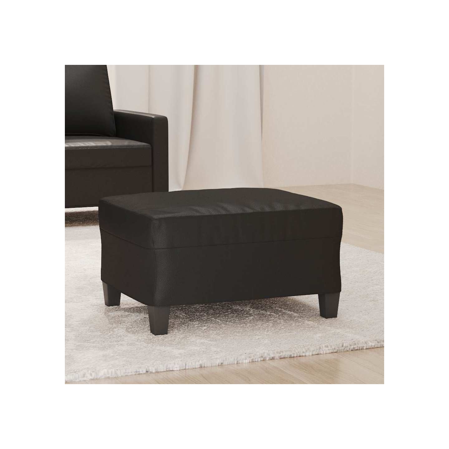 Repose-pied Noir 70x55x41 cm Similicuir