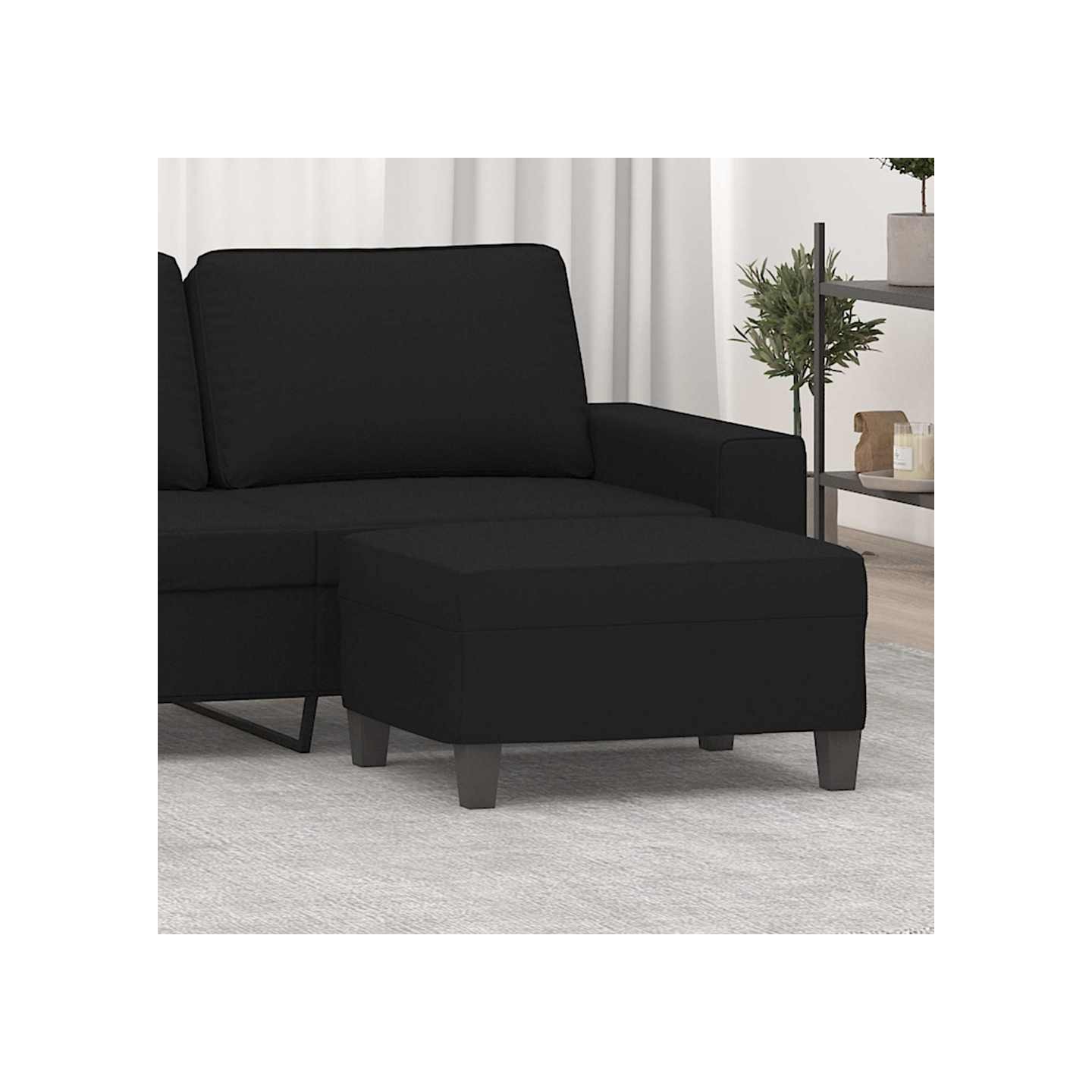 Repose-pied Noir 70x55x41 cm Tissu microfibre