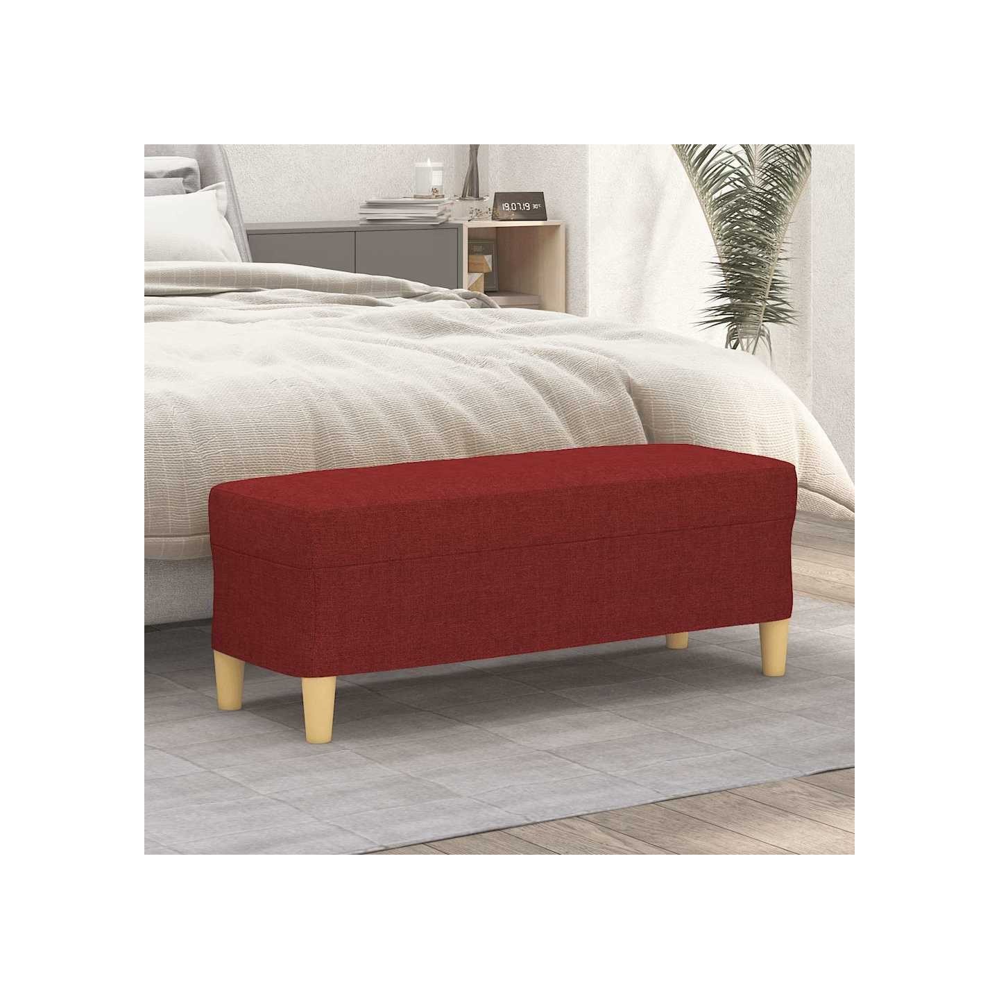 Banc Rouge bordeaux 100x35x41 cm Tissu