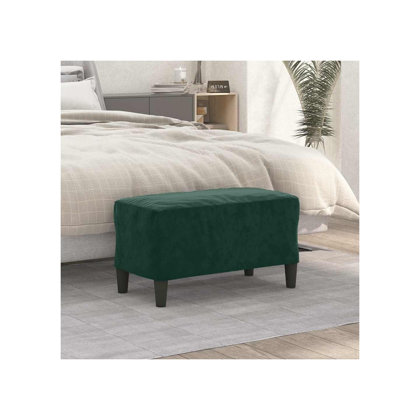 Banc Vert foncé 70x35x41 cm Velours