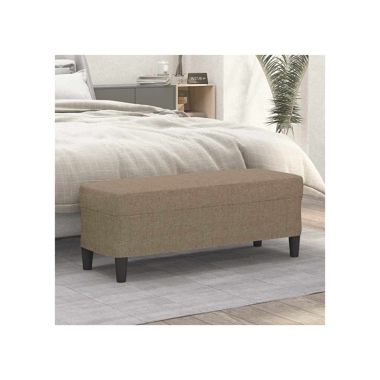 Banc Taupe 100x35x41 cm Tissu