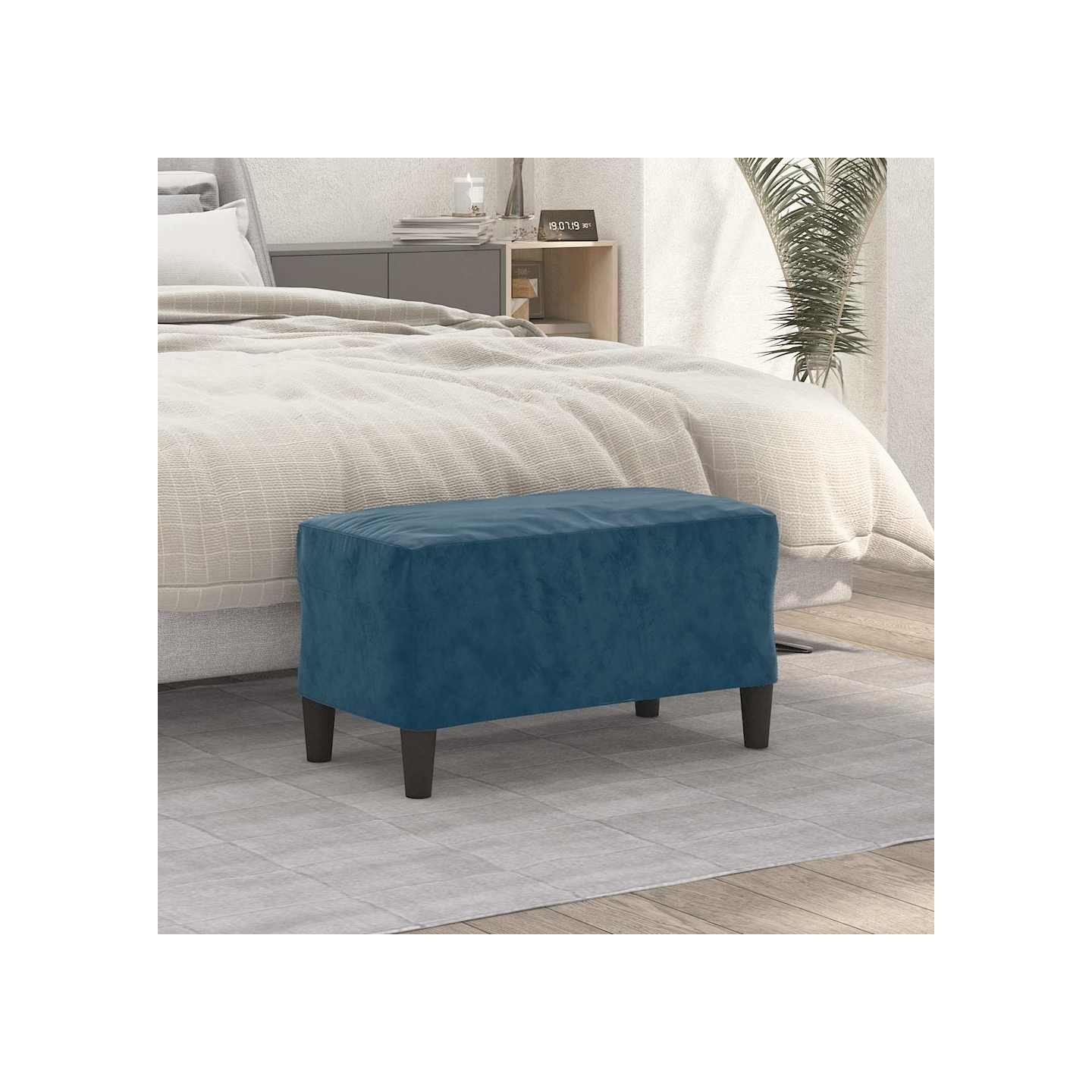 Banc Bleu 70x35x41 cm Velours