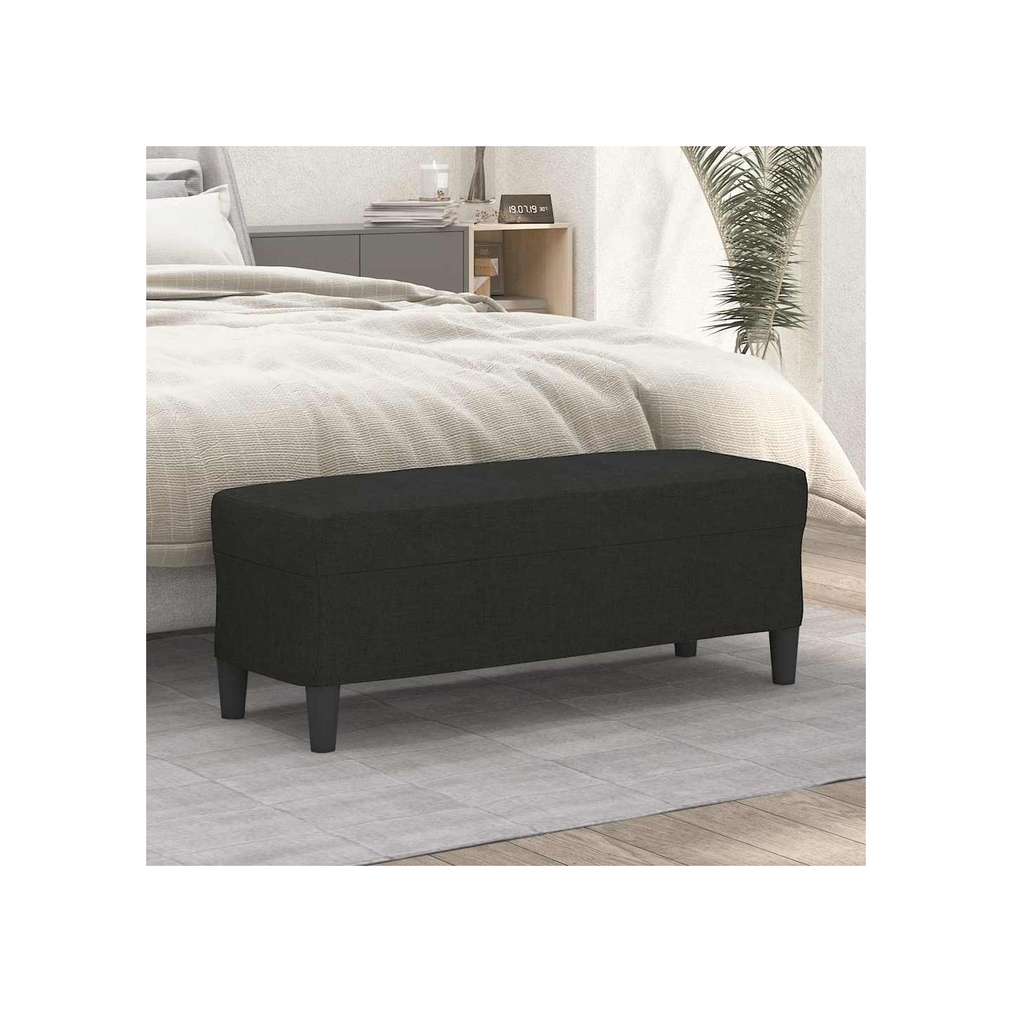 Banc Noir 100x35x41 cm Tissu