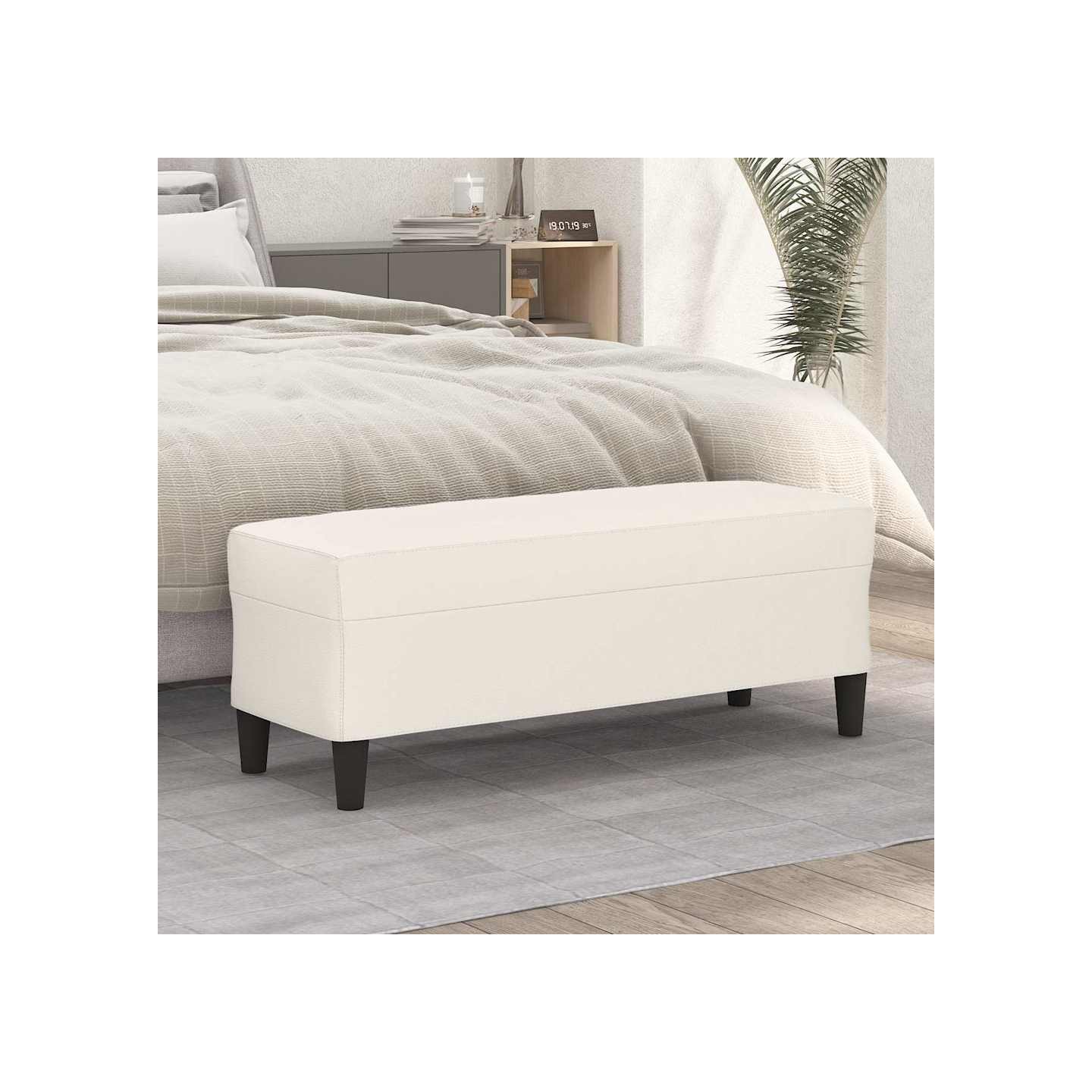 Banc Crème 100x35x41 cm Similicuir
