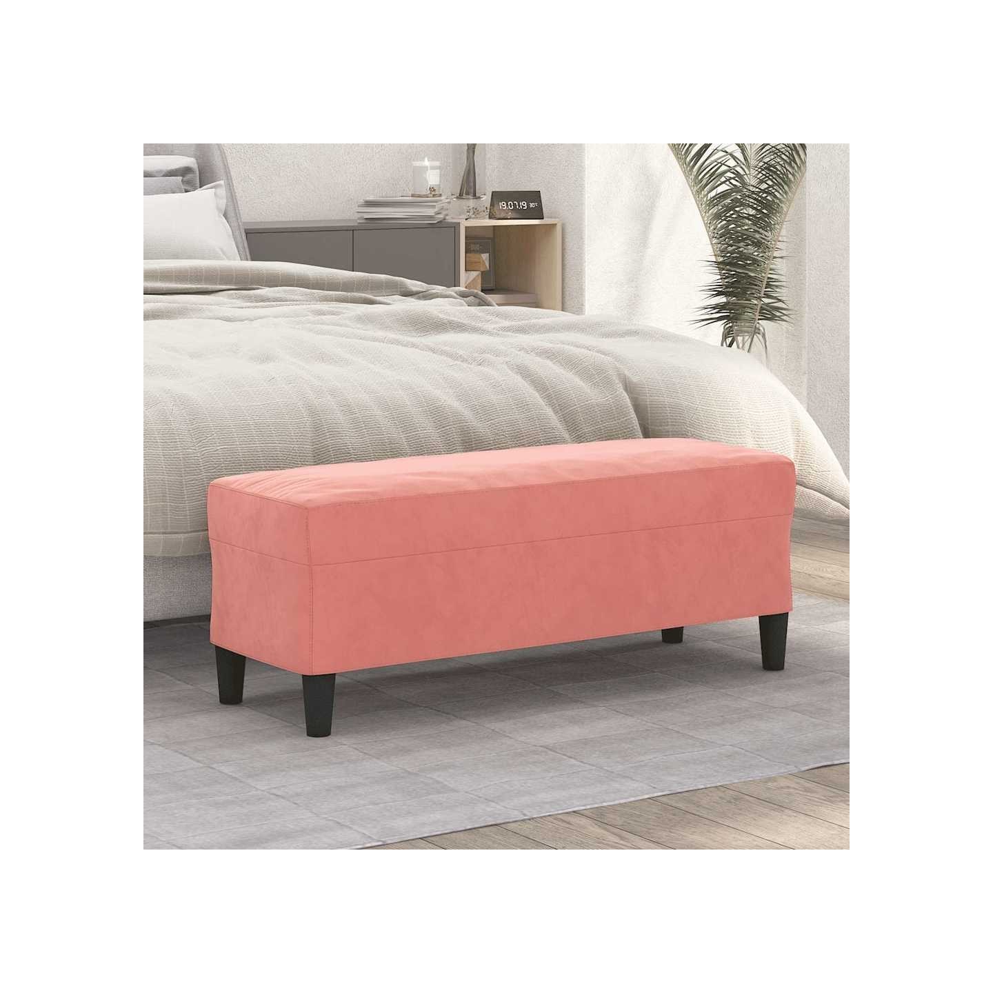 Banc Rose 100x35x41 cm Velours