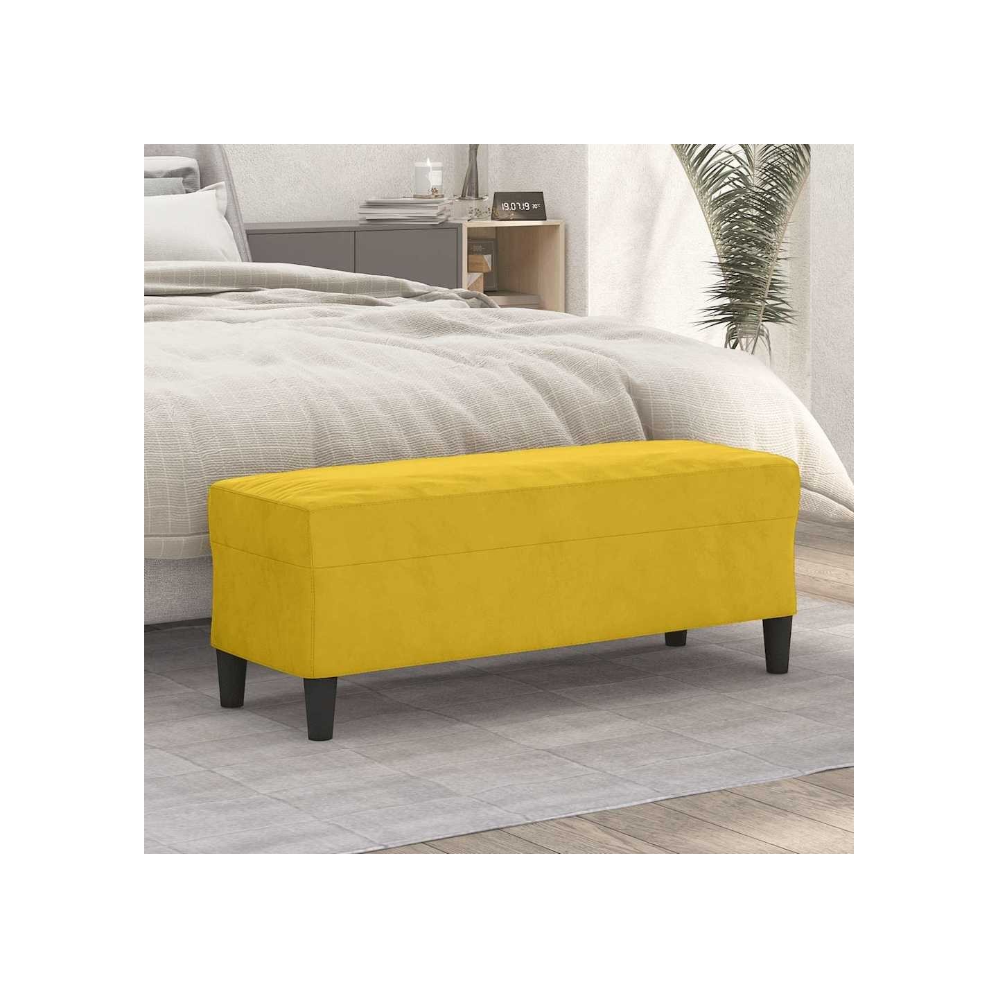 Banc Jaune 100x35x41 cm Velours