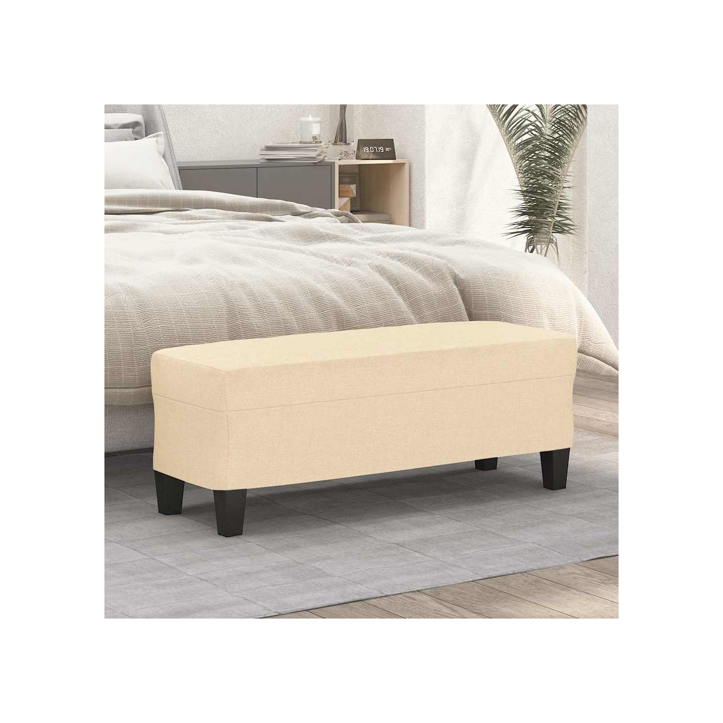 Banc Crème 100x35x41 cm Tissu