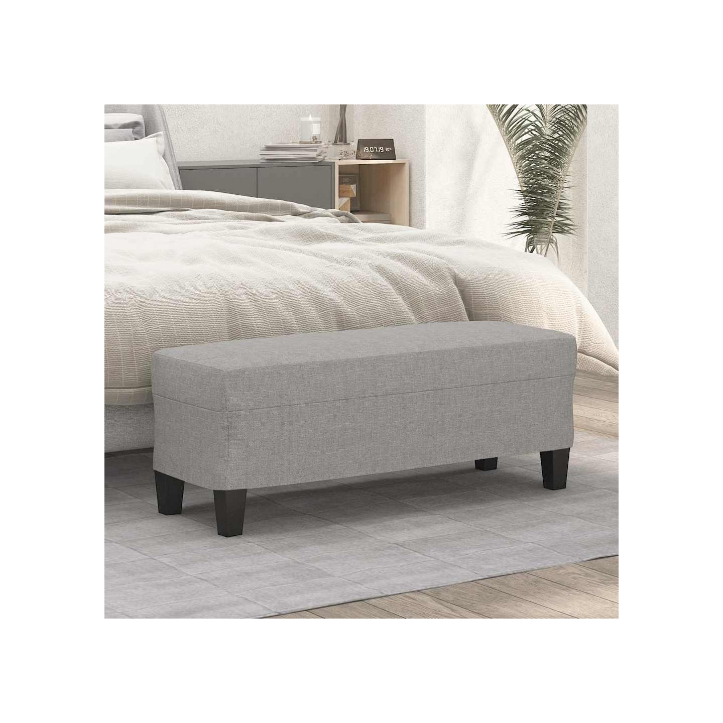 Banc Gris clair 100x35x41 cm Tissu