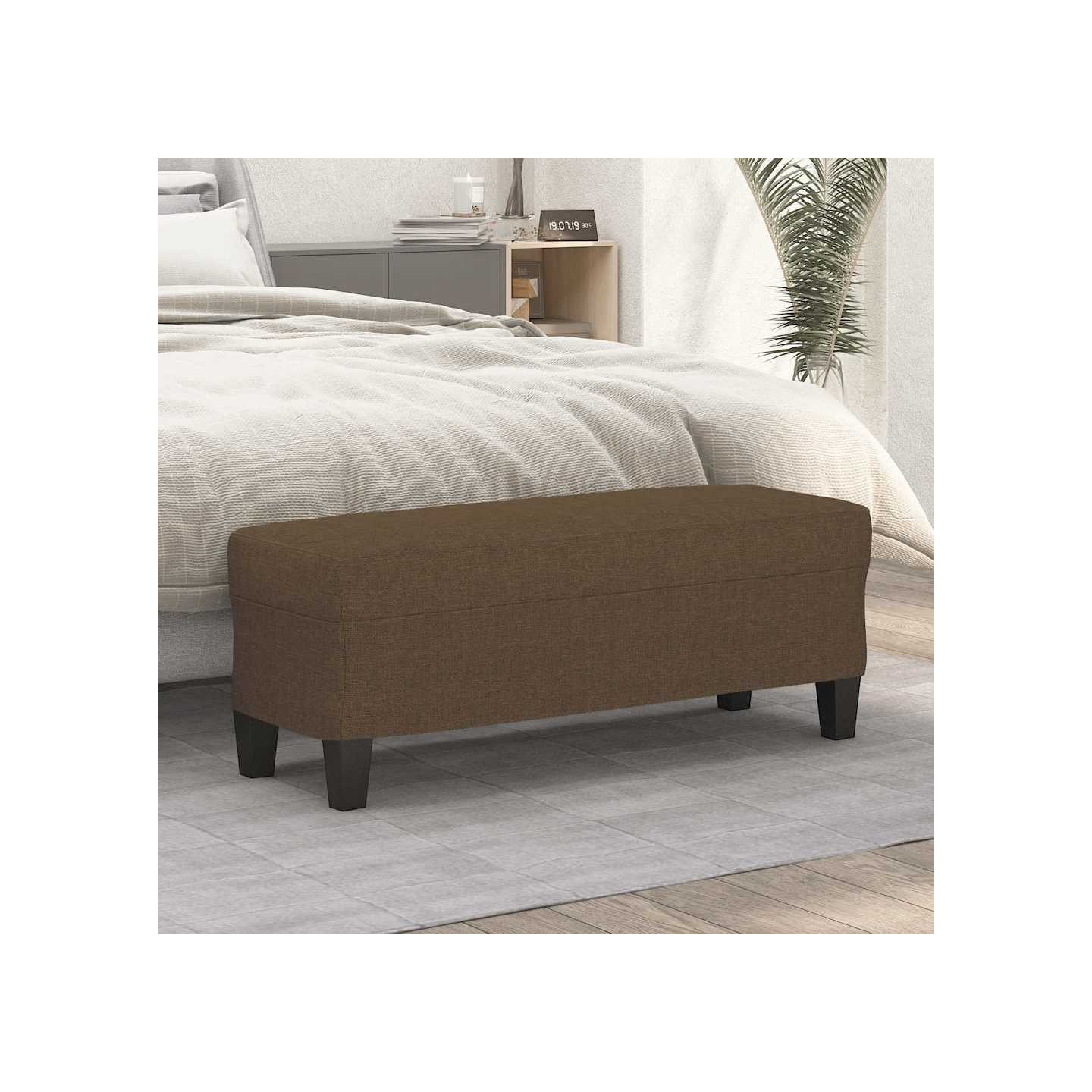 Banc Marron 100x35x41 cm Tissu