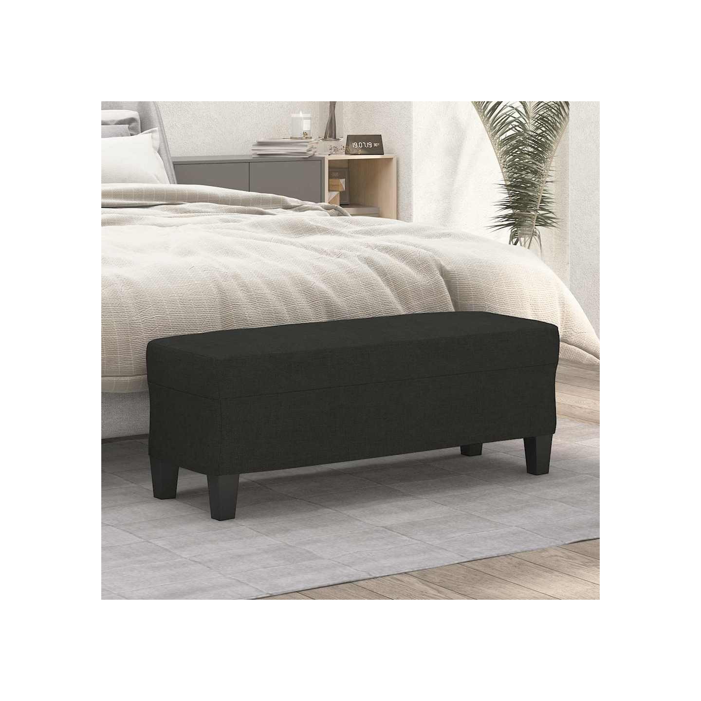 Banc Noir 100x35x41 cm Tissu