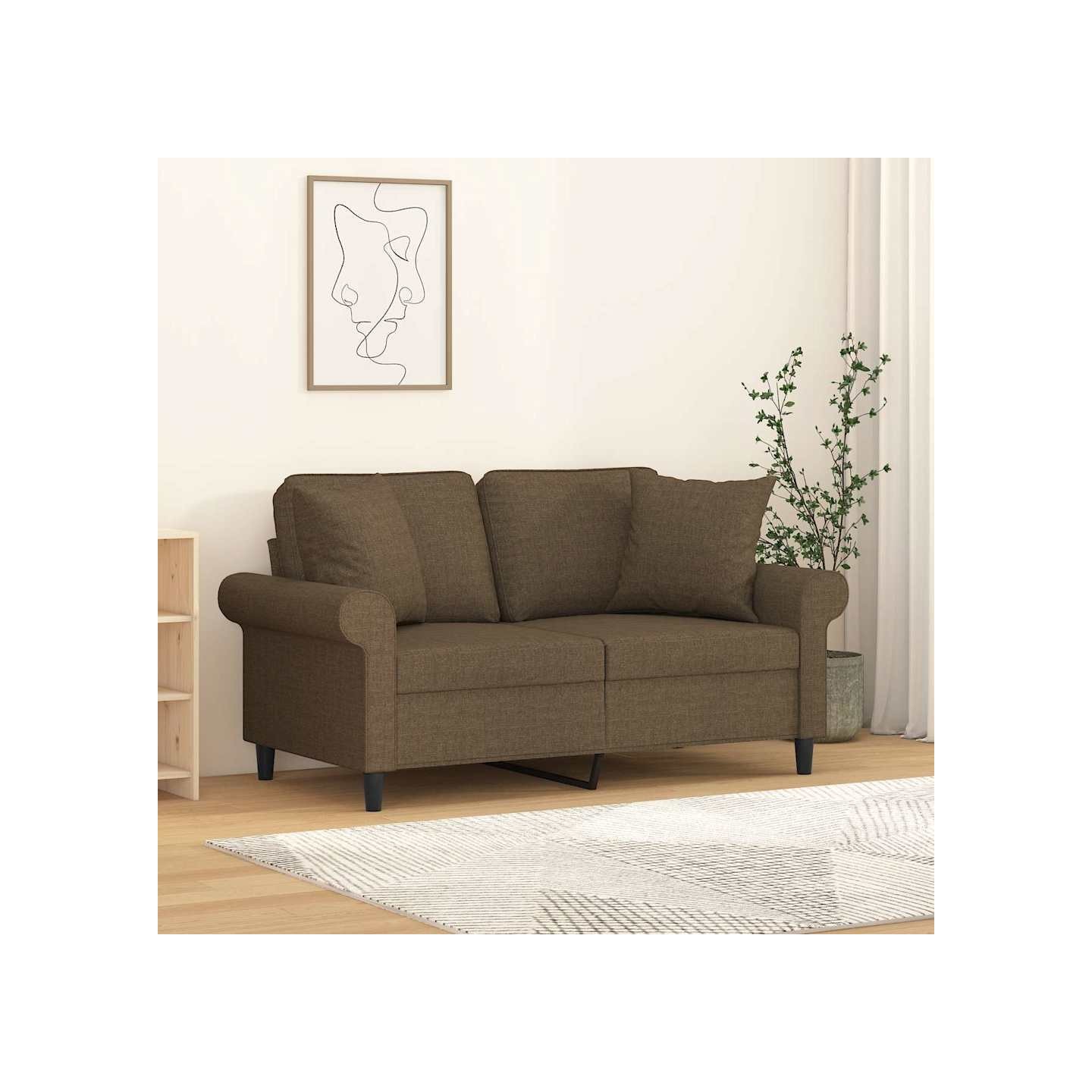 Coussins décoratifs lot de 2 Marron 40x40 cm Tissu