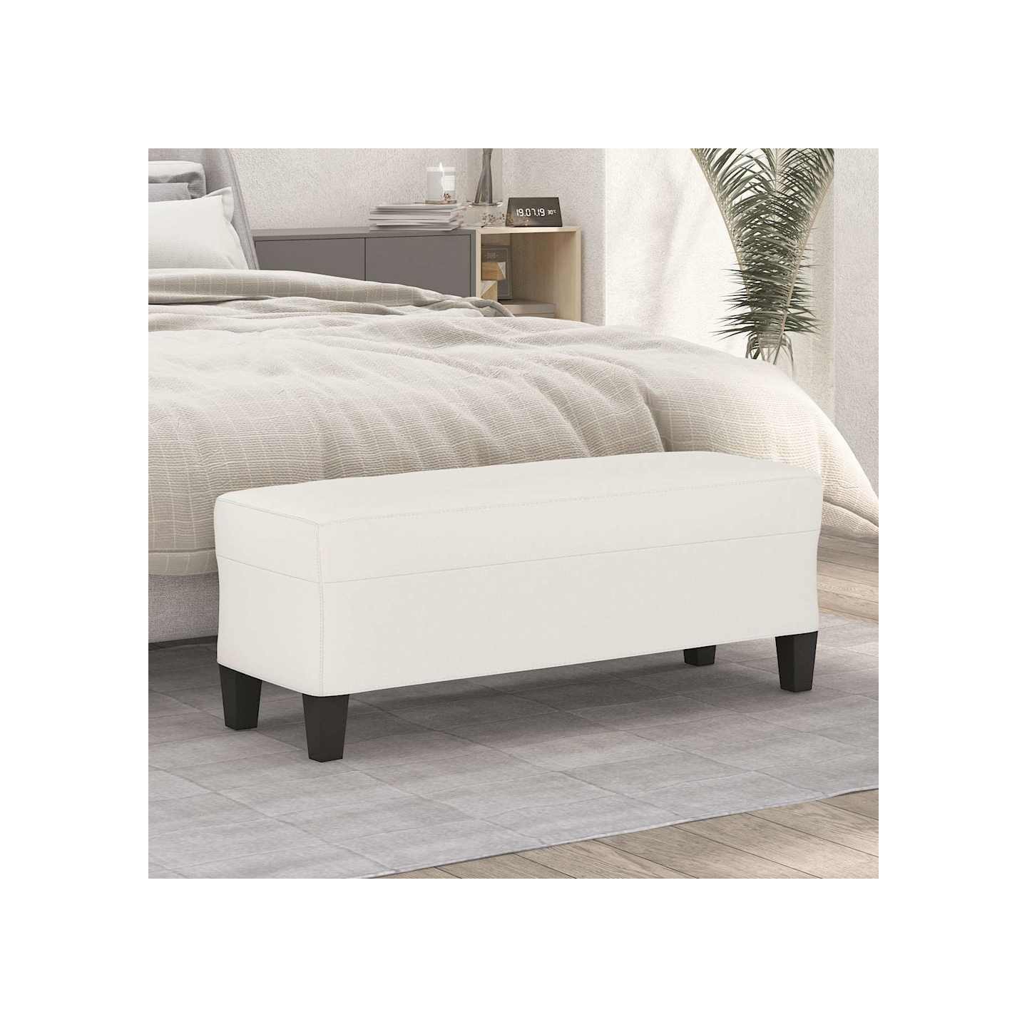 Banc Beige 100x35x41 cm Tissu microfibre