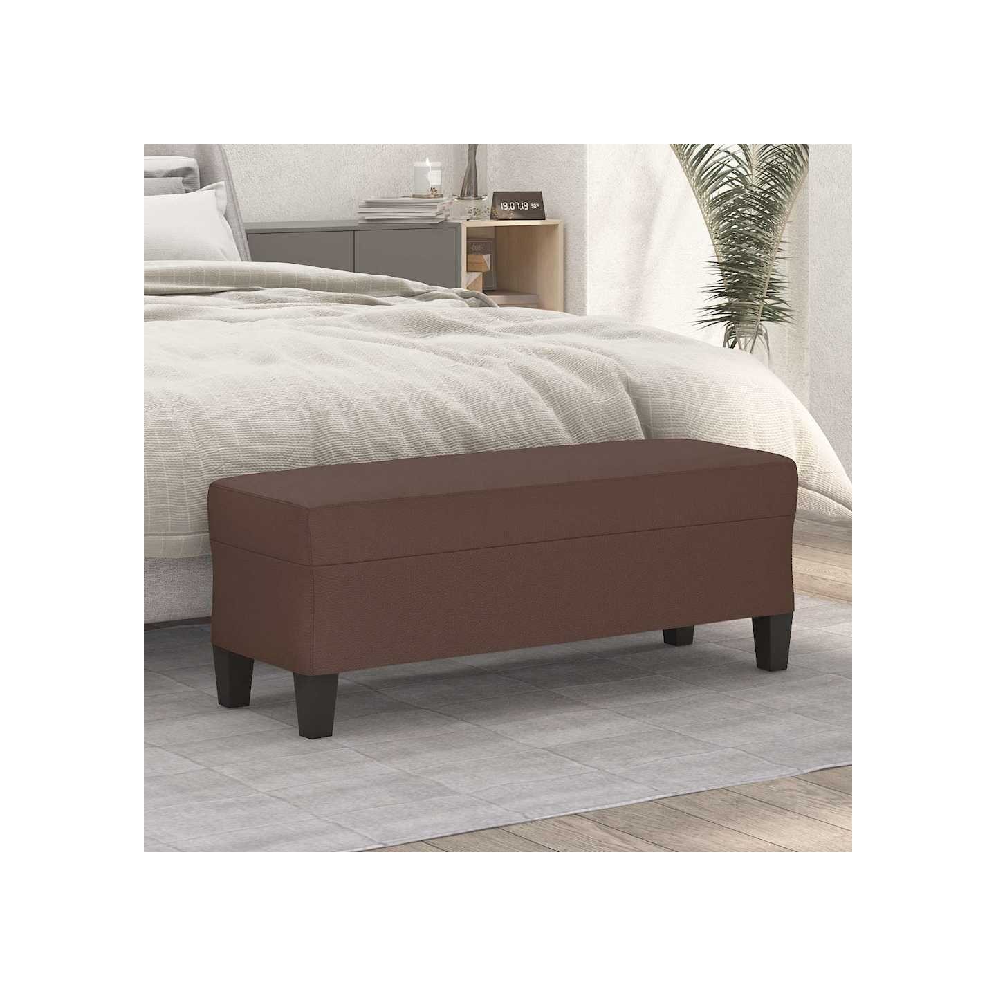 Banc Marron 100x35x41 cm Similicuir