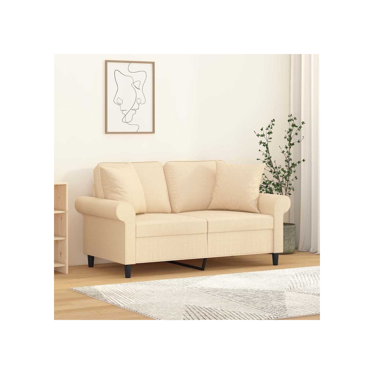 Coussins décoratifs lot de 2 Crème 40x40 cm Tissu