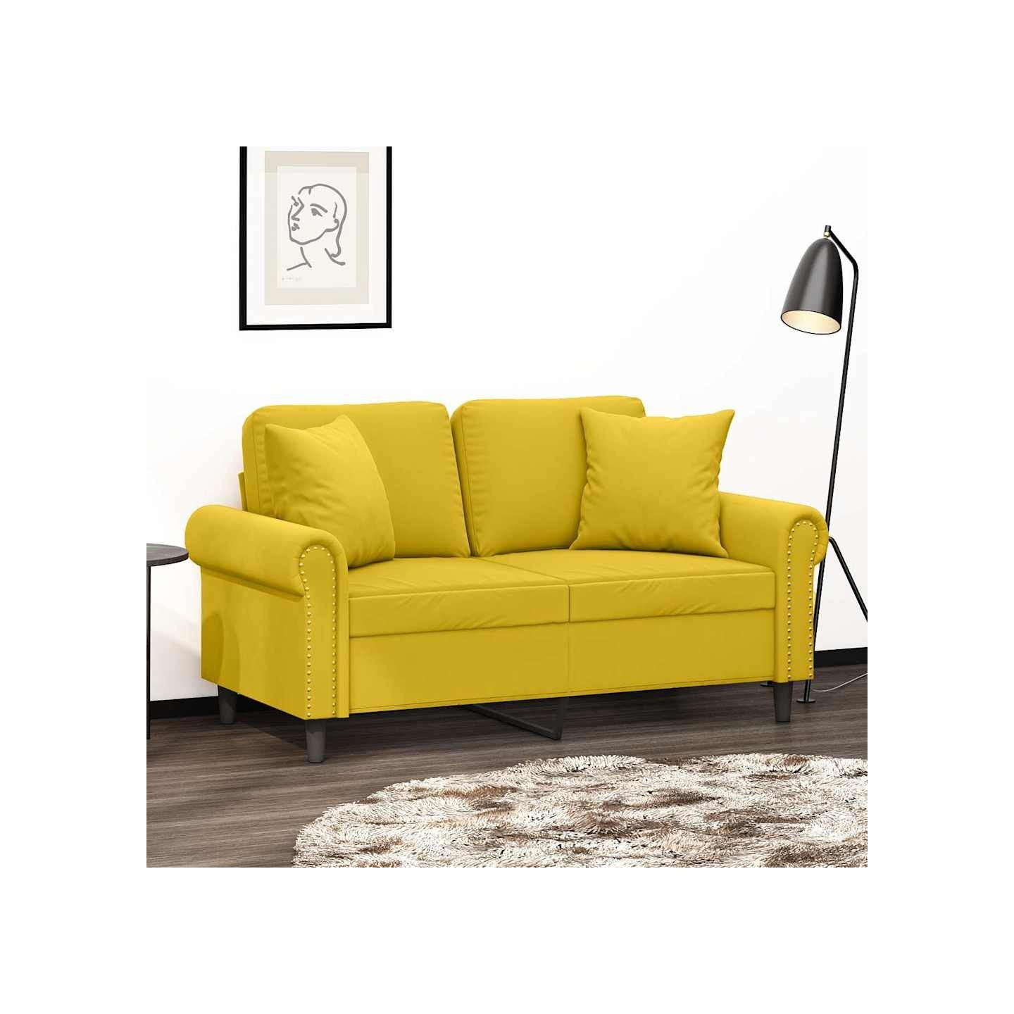 Coussins décoratifs lot de 2 Jaune 40x40 cm Velours