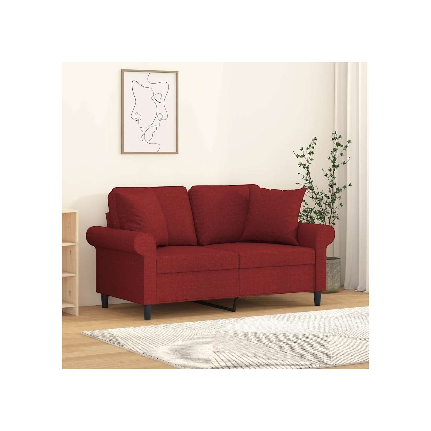 Coussins décoratifs lot de 2 Rouge bordeaux 40x40 cm Tissu