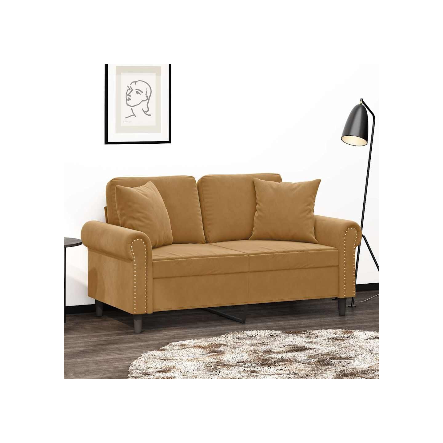 Coussins décoratifs lot de 2 Marron 40x40 cm Velours