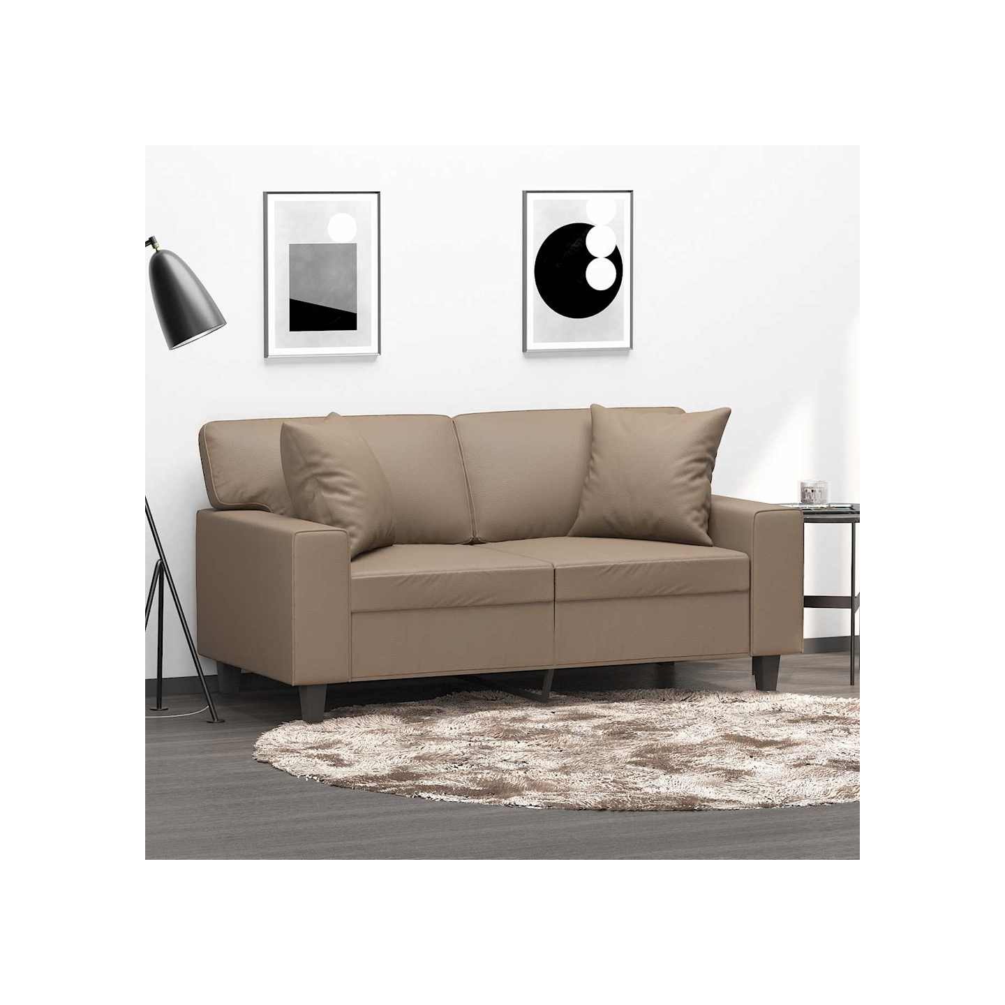 Coussins décoratifs lot de 2 Cappuccino 40x40 cm Similicuir