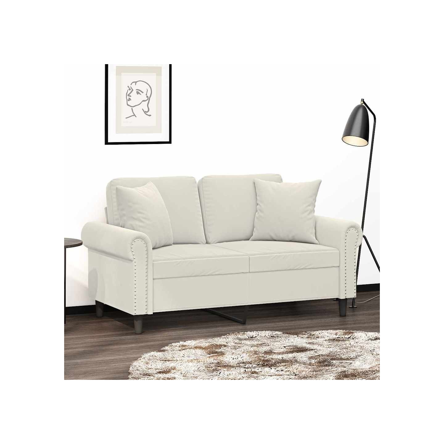 Coussins décoratifs lot de 2 Crème 40x40 cm Velours