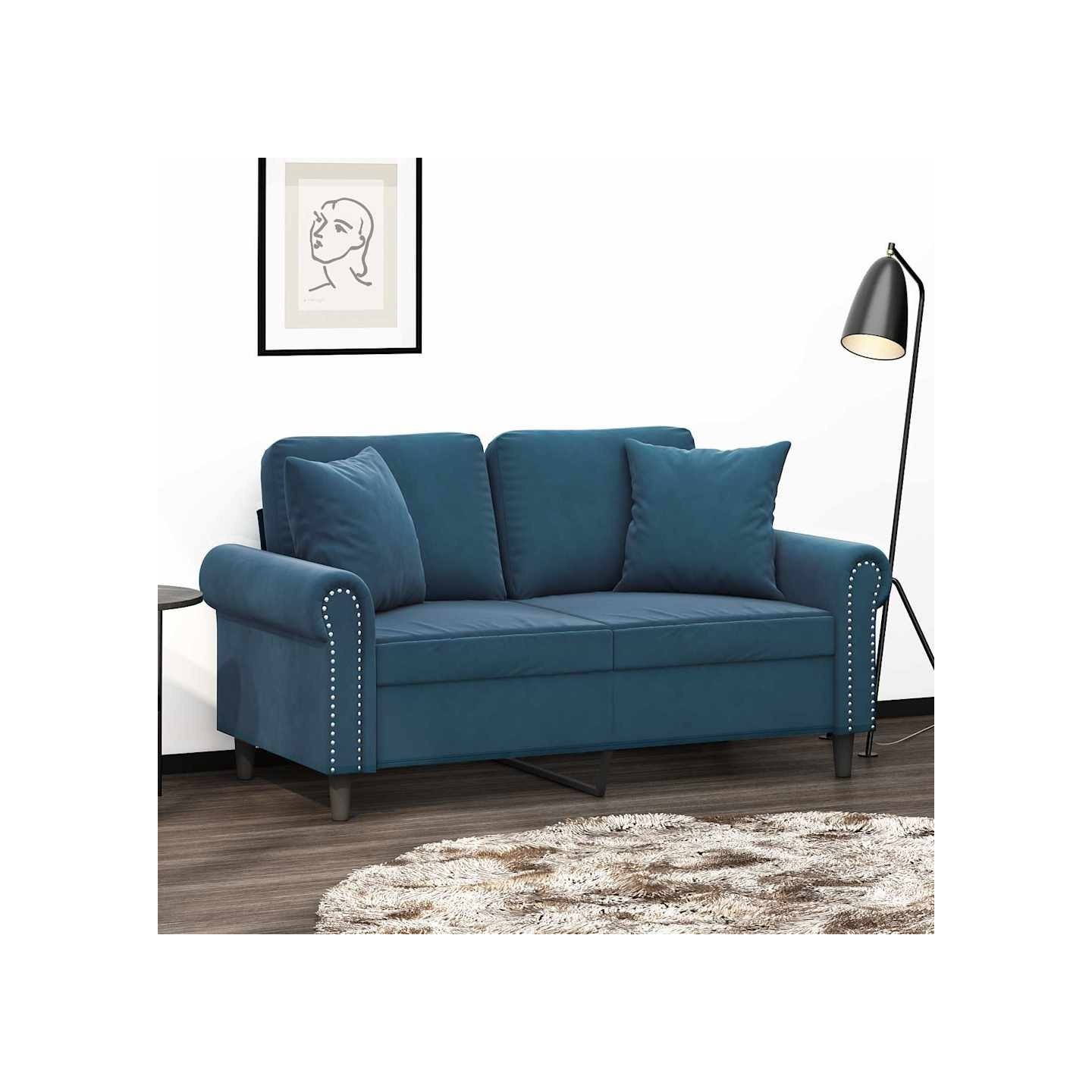 Coussins décoratifs lot de 2 Bleu 40x40 cm Velours
