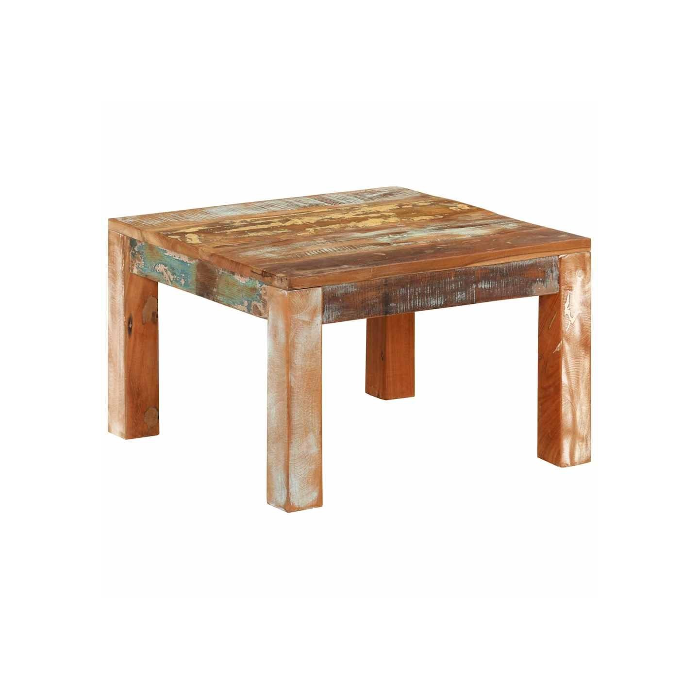 Table basse 55x55x35 cm Bois de récupération massif