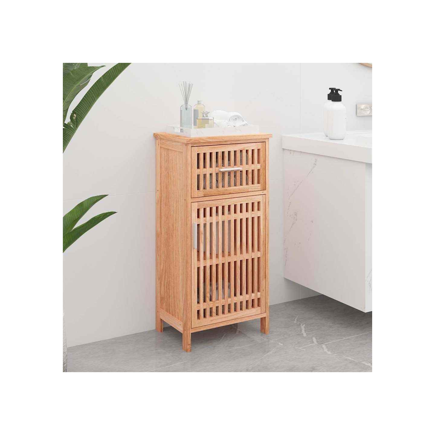 Armoire de salle de bain 42x29x82 cm Bois massif de noyer