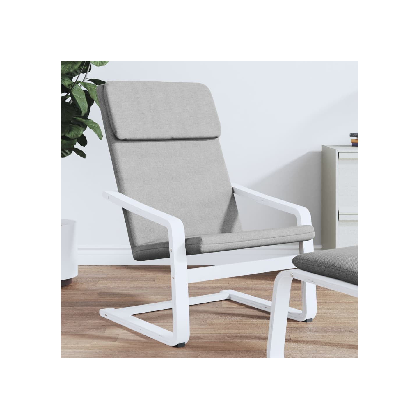 Chaise de relaxation Gris clair Tissu