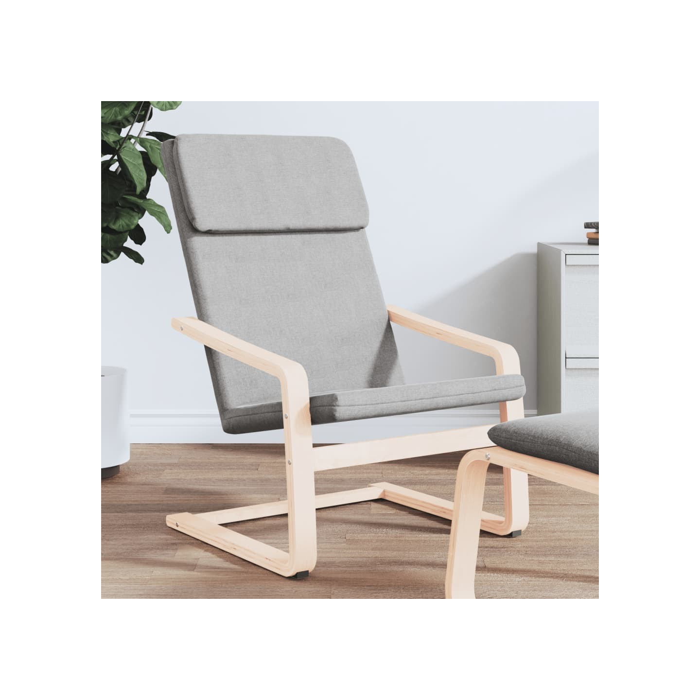 Chaise de relaxation Gris clair Tissu
