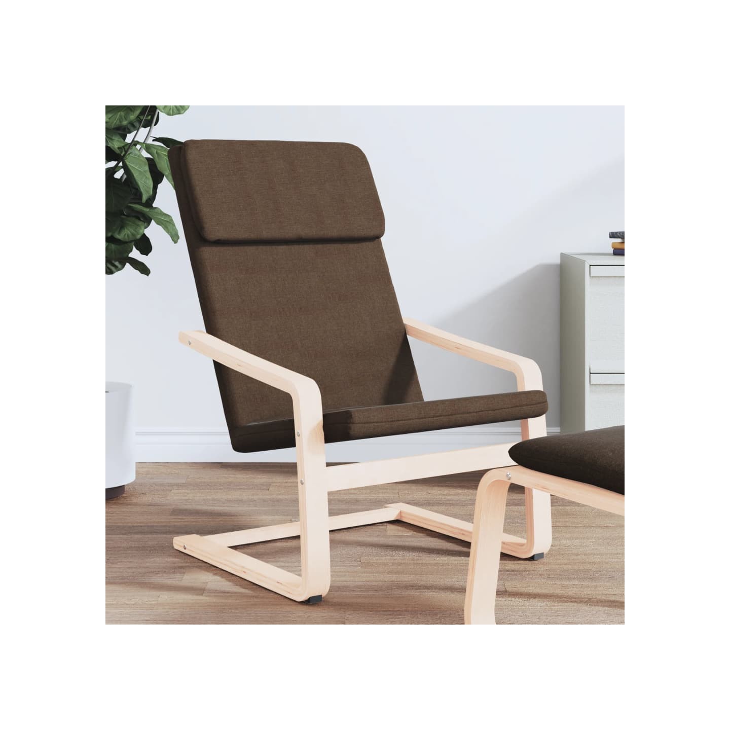 Chaise de relaxation Marron foncé Tissu