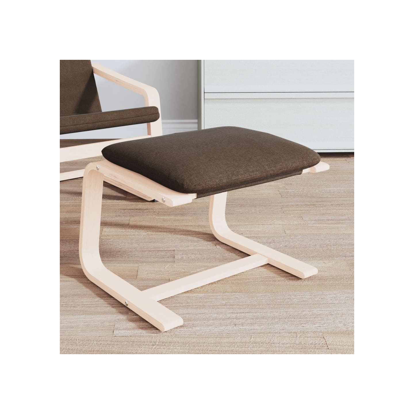 Repose-pied Marron foncé 51x41x40 cm Tissu