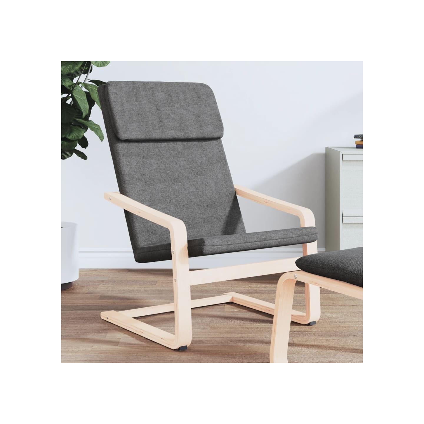 Chaise de relaxation Gris foncé Tissu