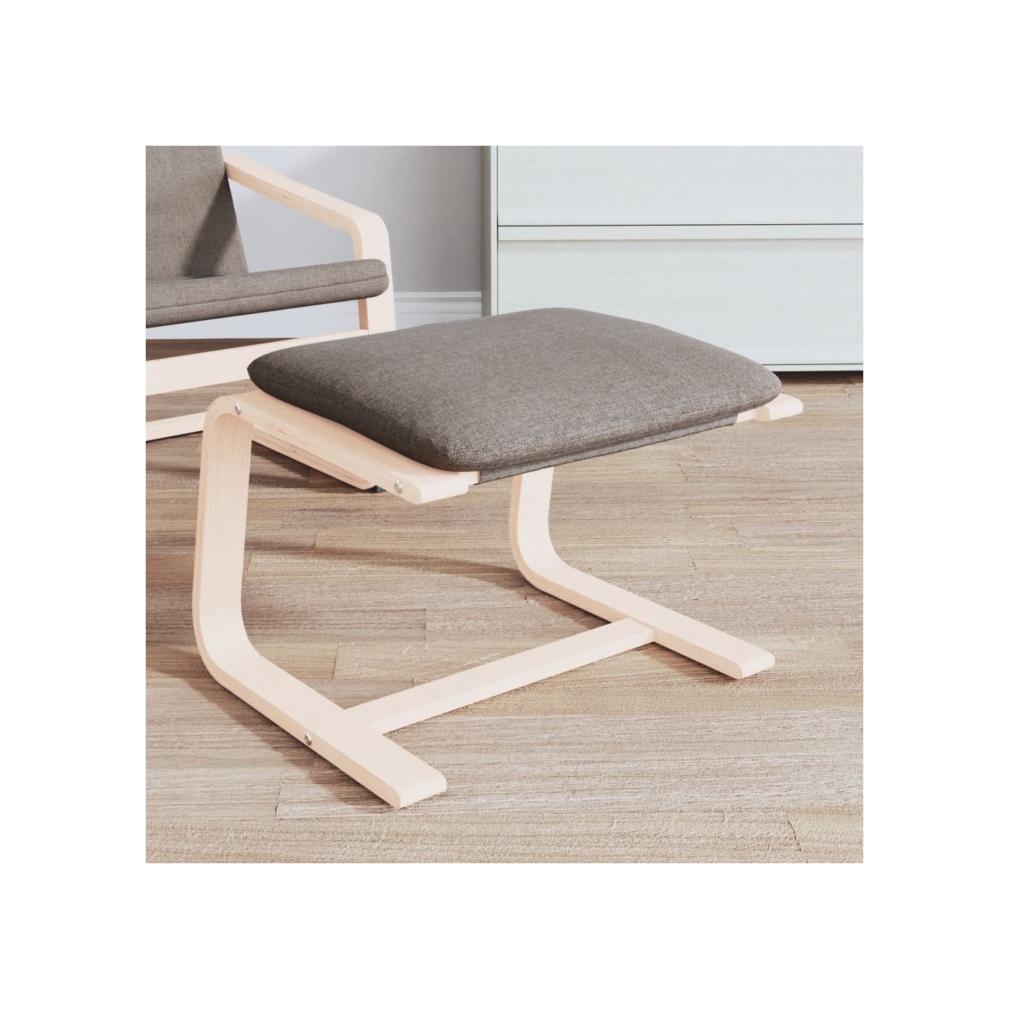 Repose-pied Taupe 51x41x40 cm Tissu