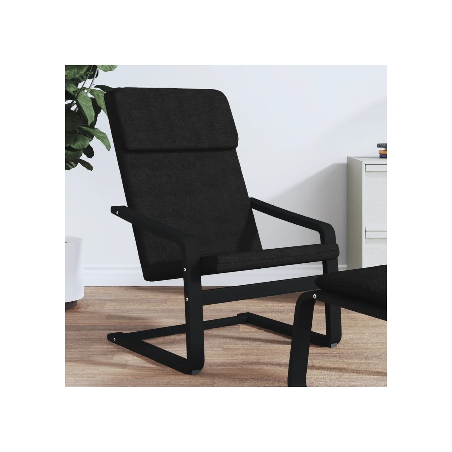 Chaise de relaxation Noir Tissu