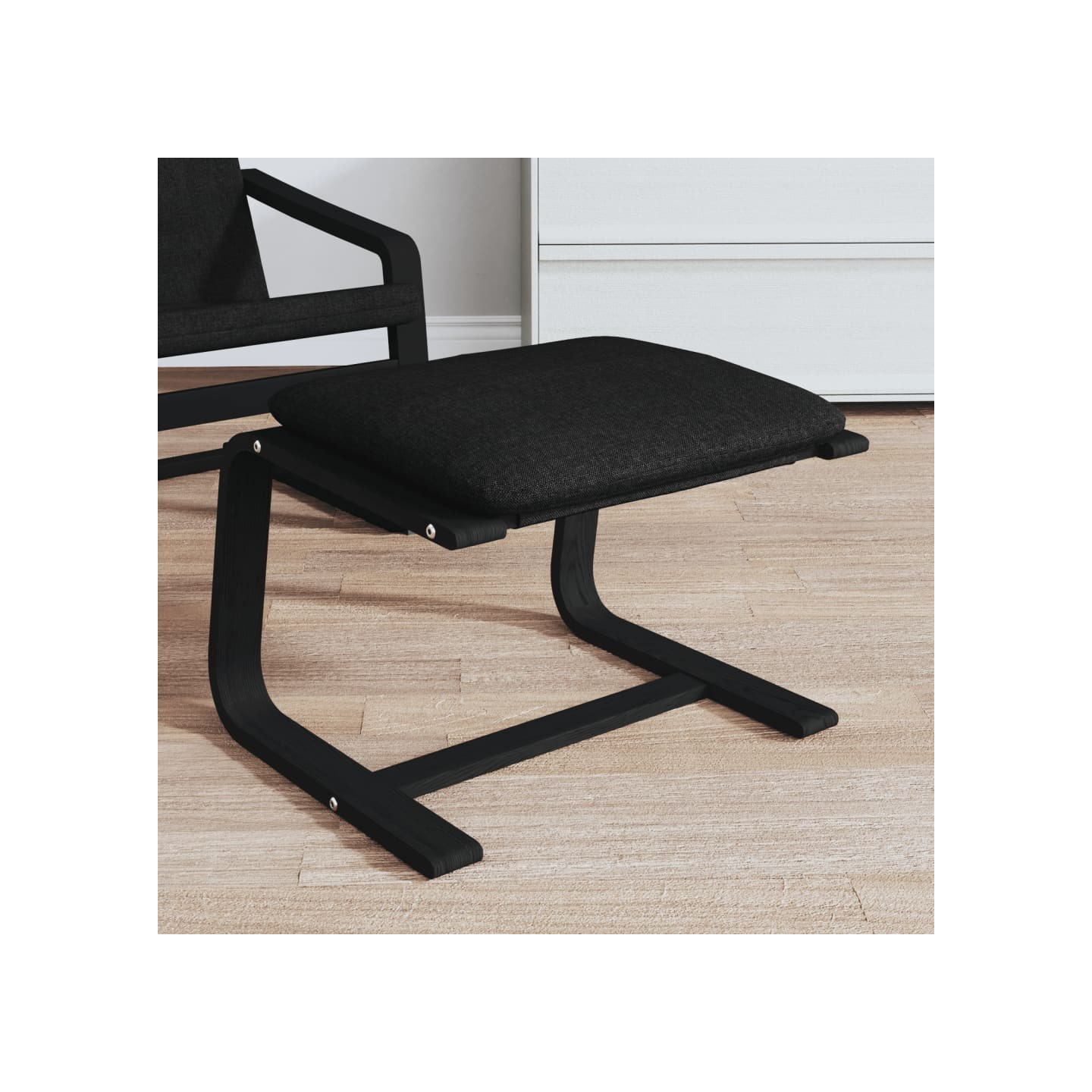 Repose-pied Noir 51x41x40 cm Tissu