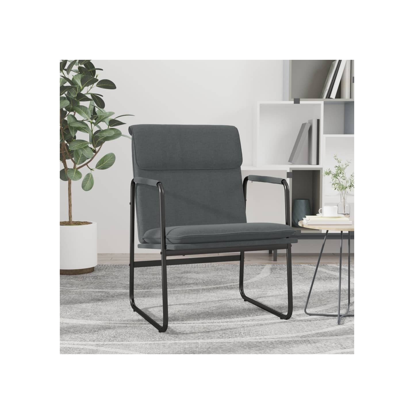 Chaise longue Gris foncé 55x64x80 cm Tissu