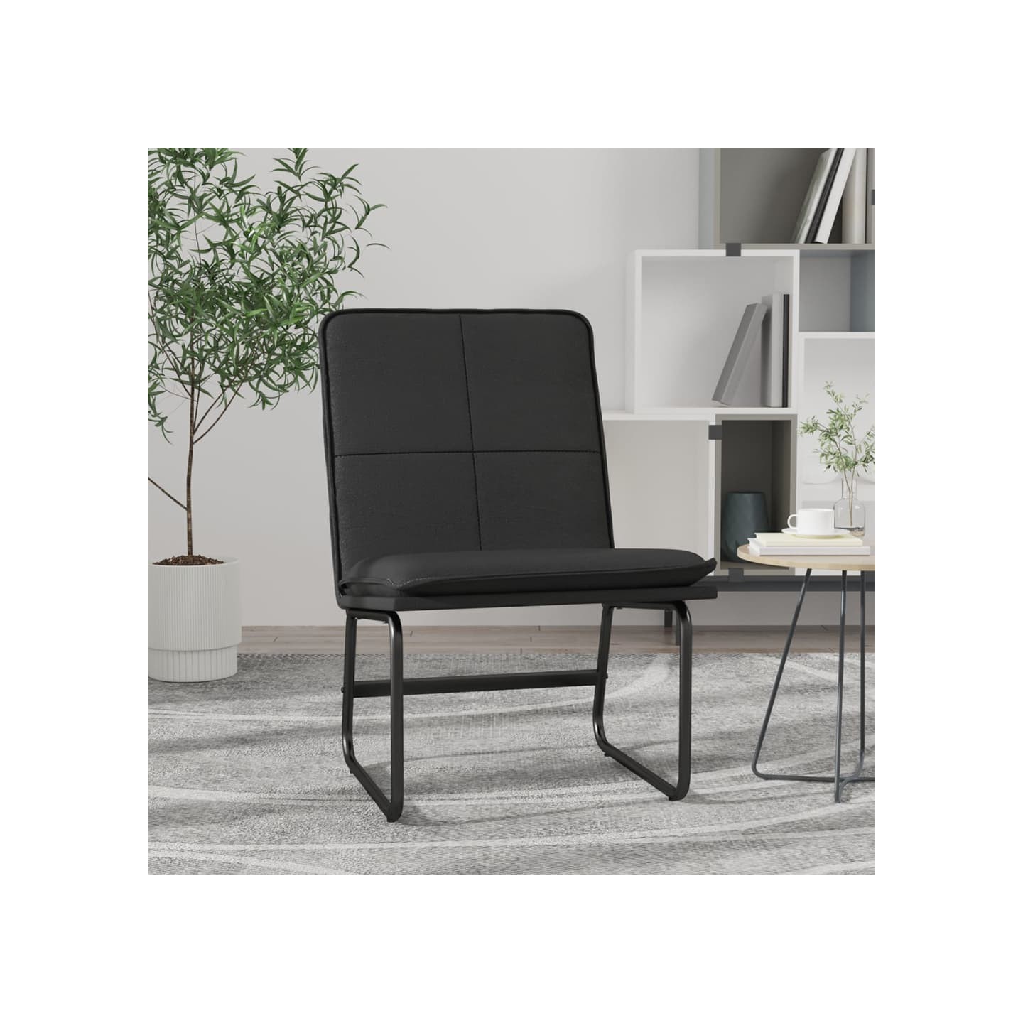 Chaise longue Noir 54x75x76 cm Similicuir