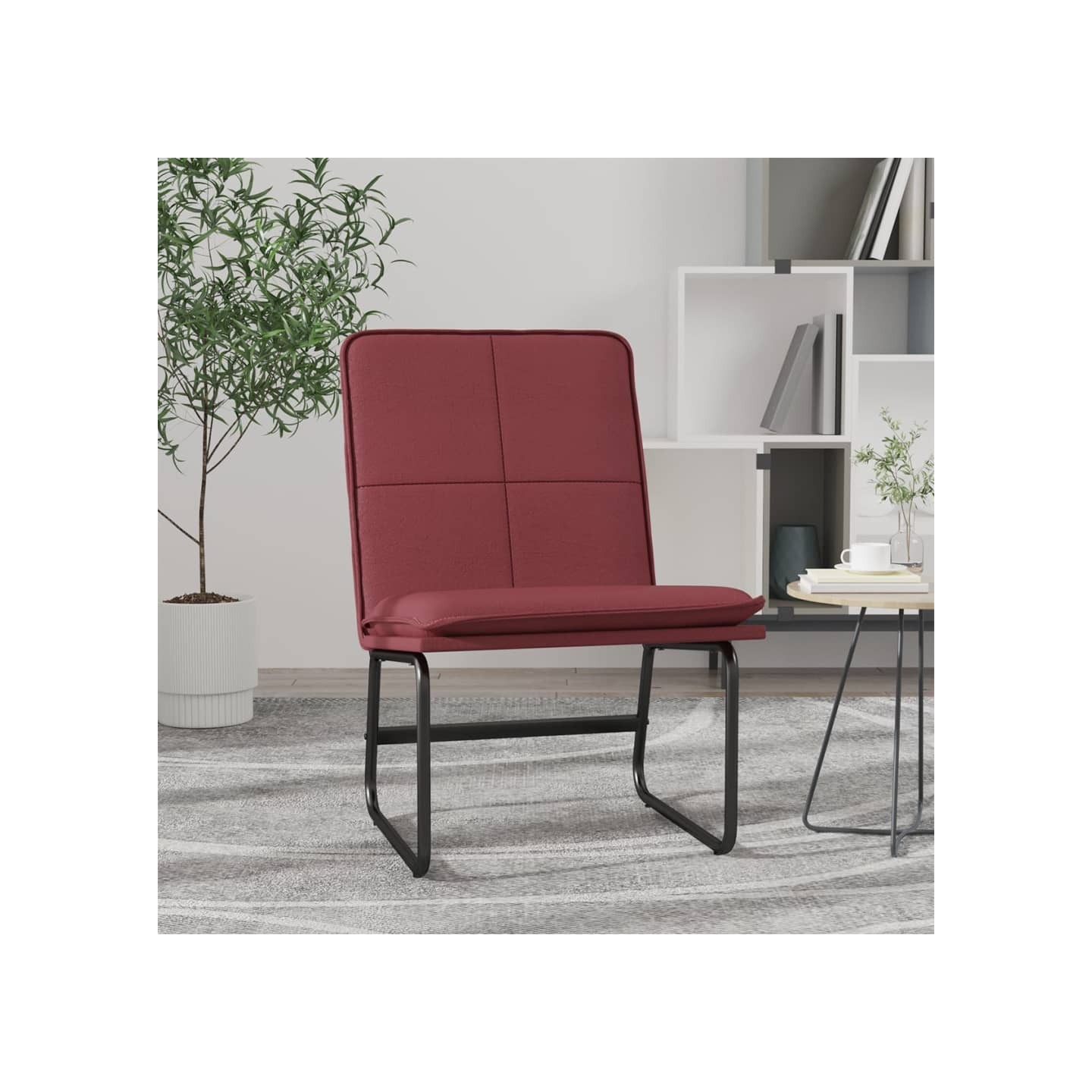 Chaise longue Rouge bordeaux 54x75x76 cm Similicuir