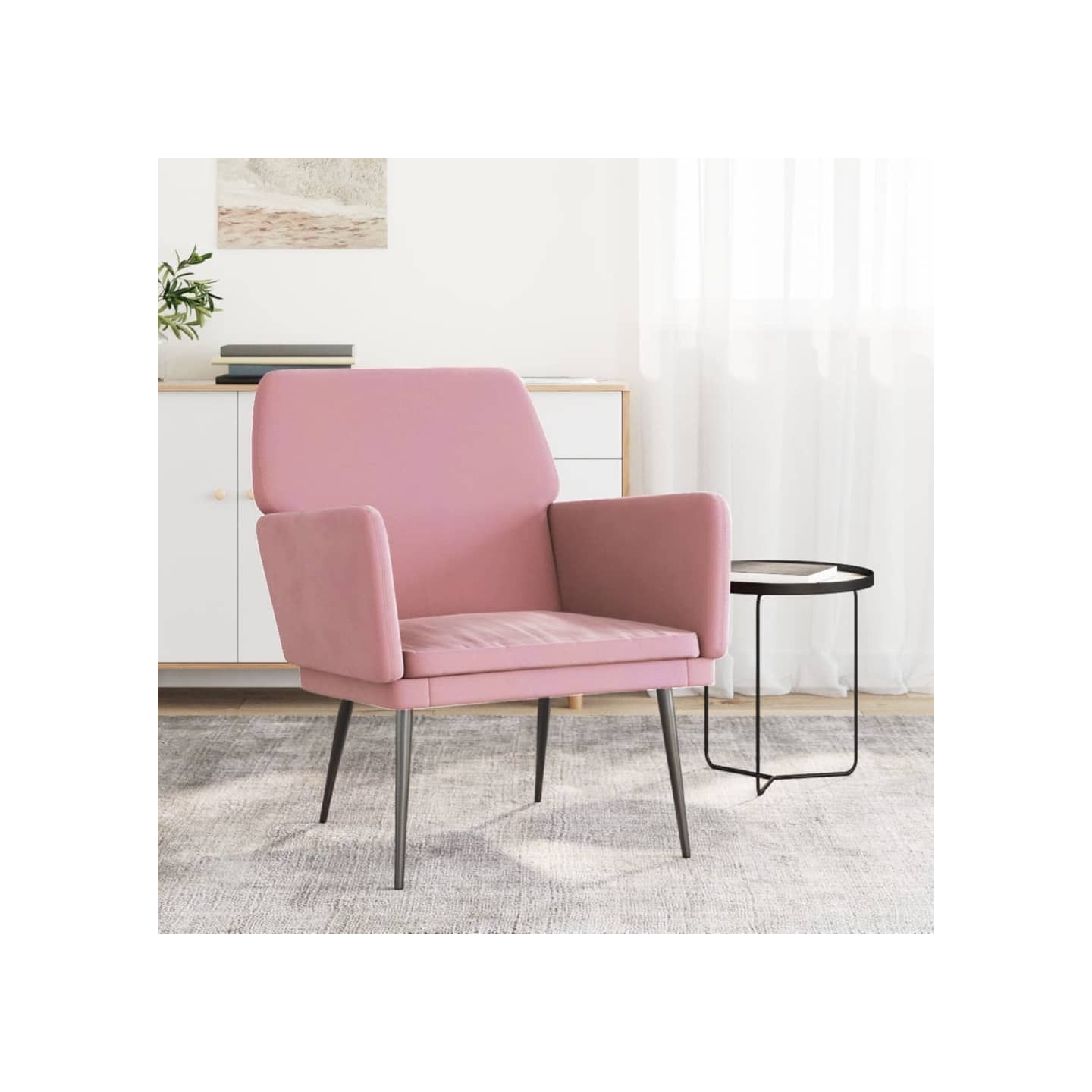Fauteuil Rose 62x79x79 cm Velours